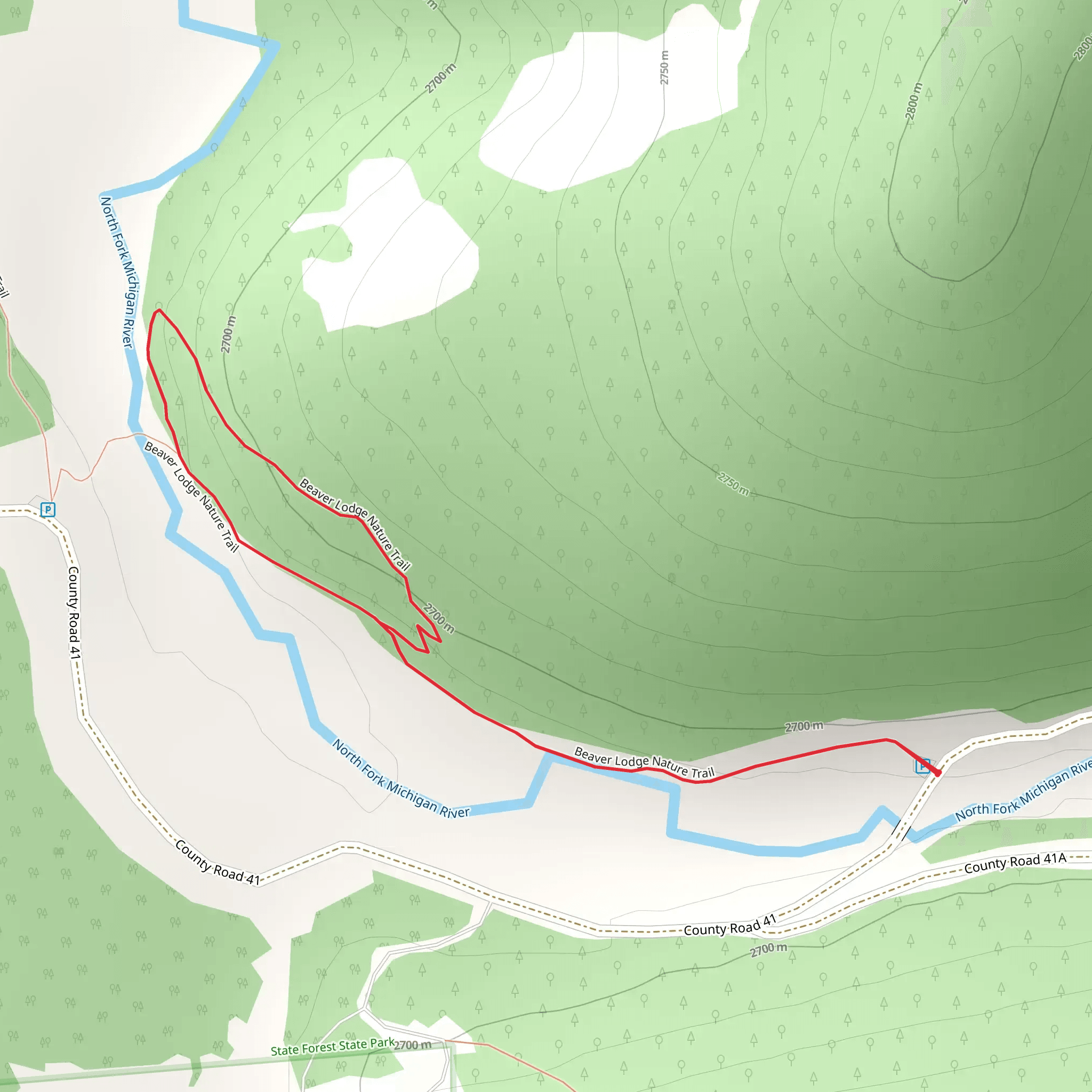 Beaver Lodge Nature Loop Trail mobile static map
