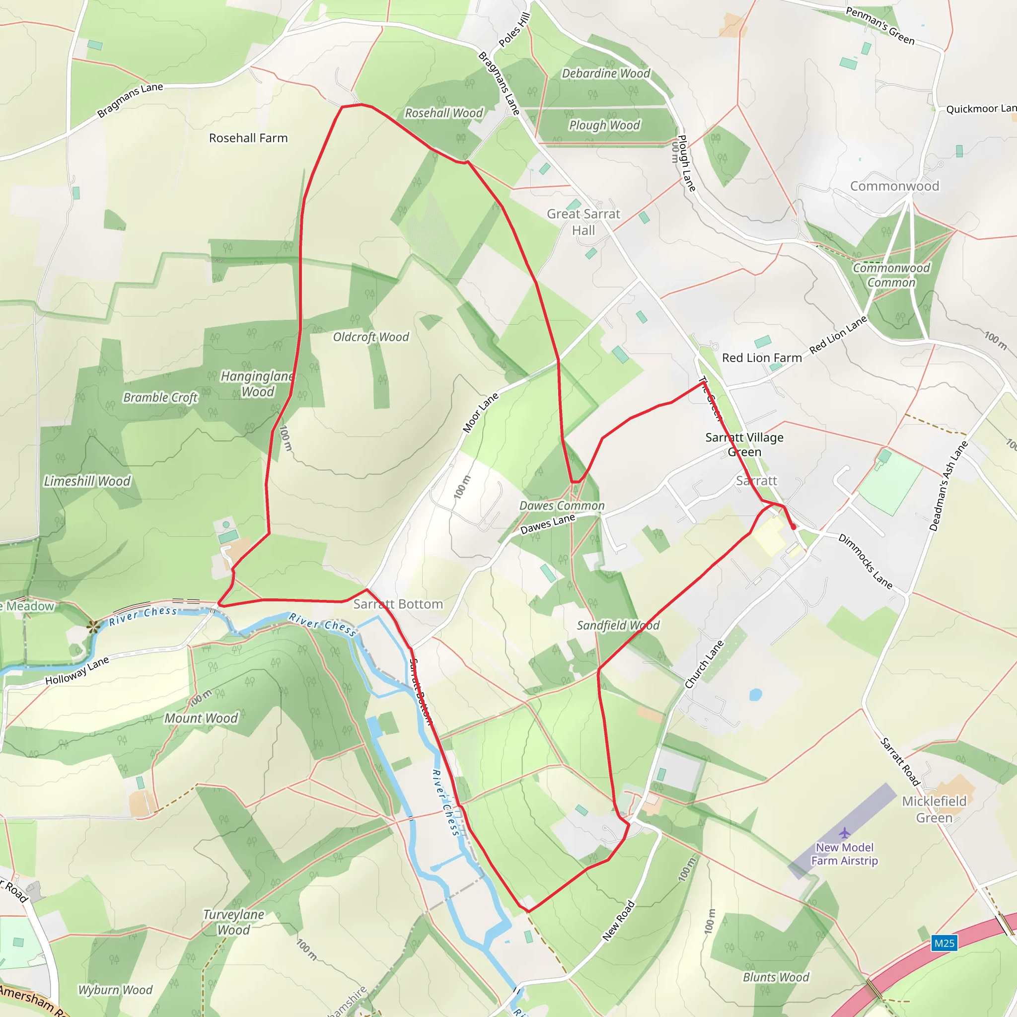 Oldcroft Wood Loop - Sarratt mobile static map