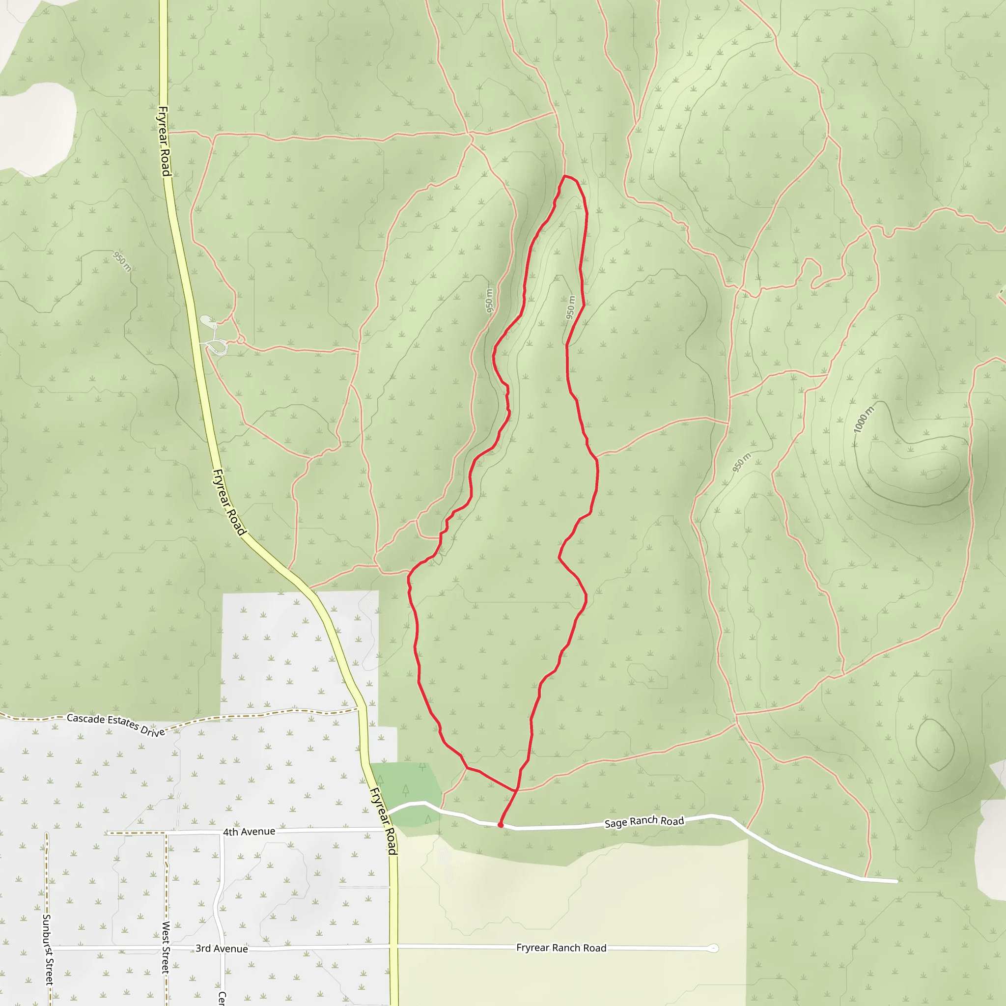 Sage Ranch Road Loop - North mobile static map