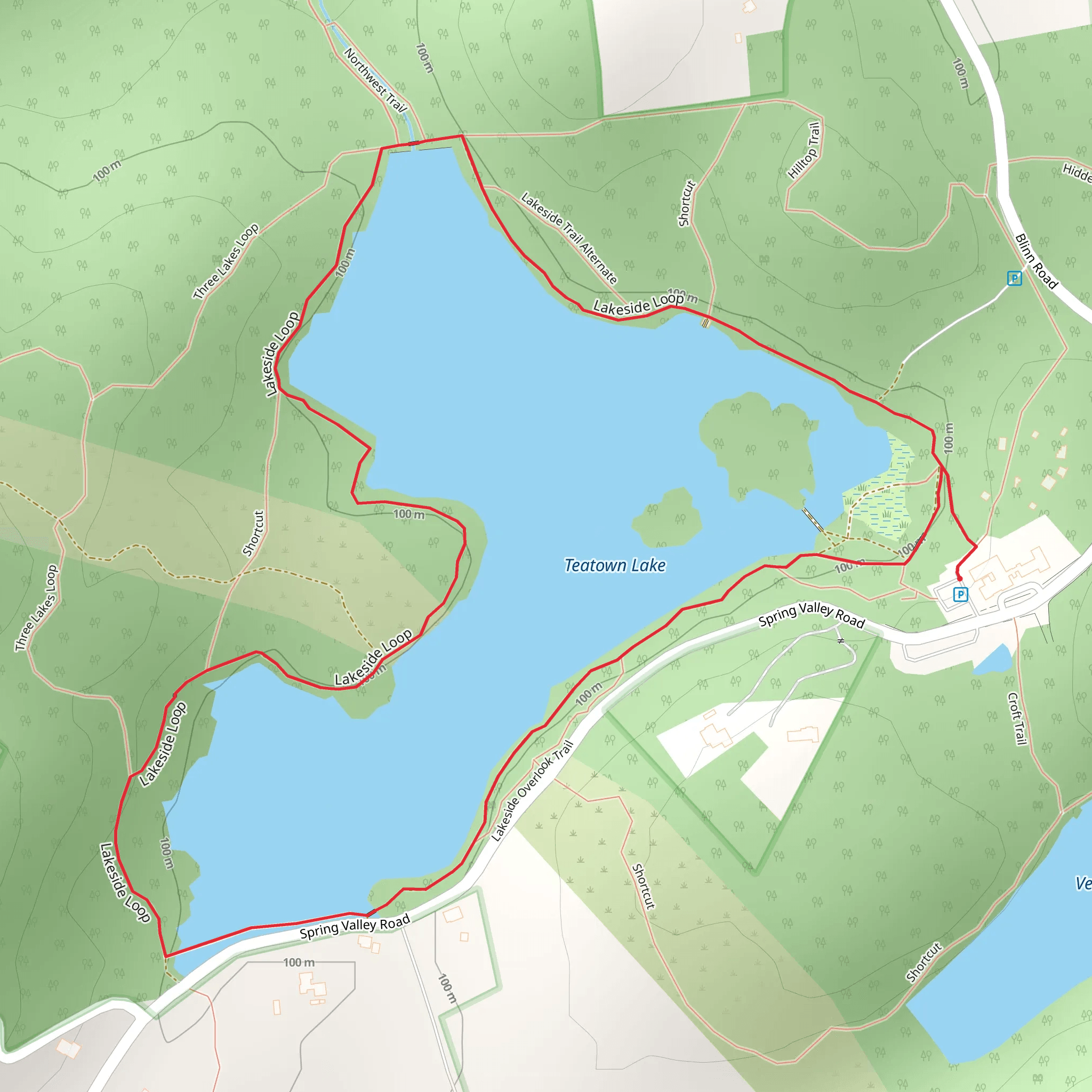 Teatown Lake Loop mobile static map
