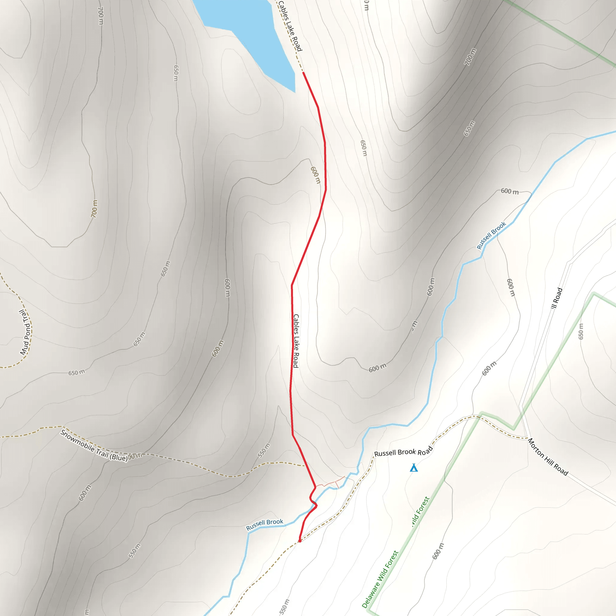 Cables Lake from Russell Brook Road mobile static map