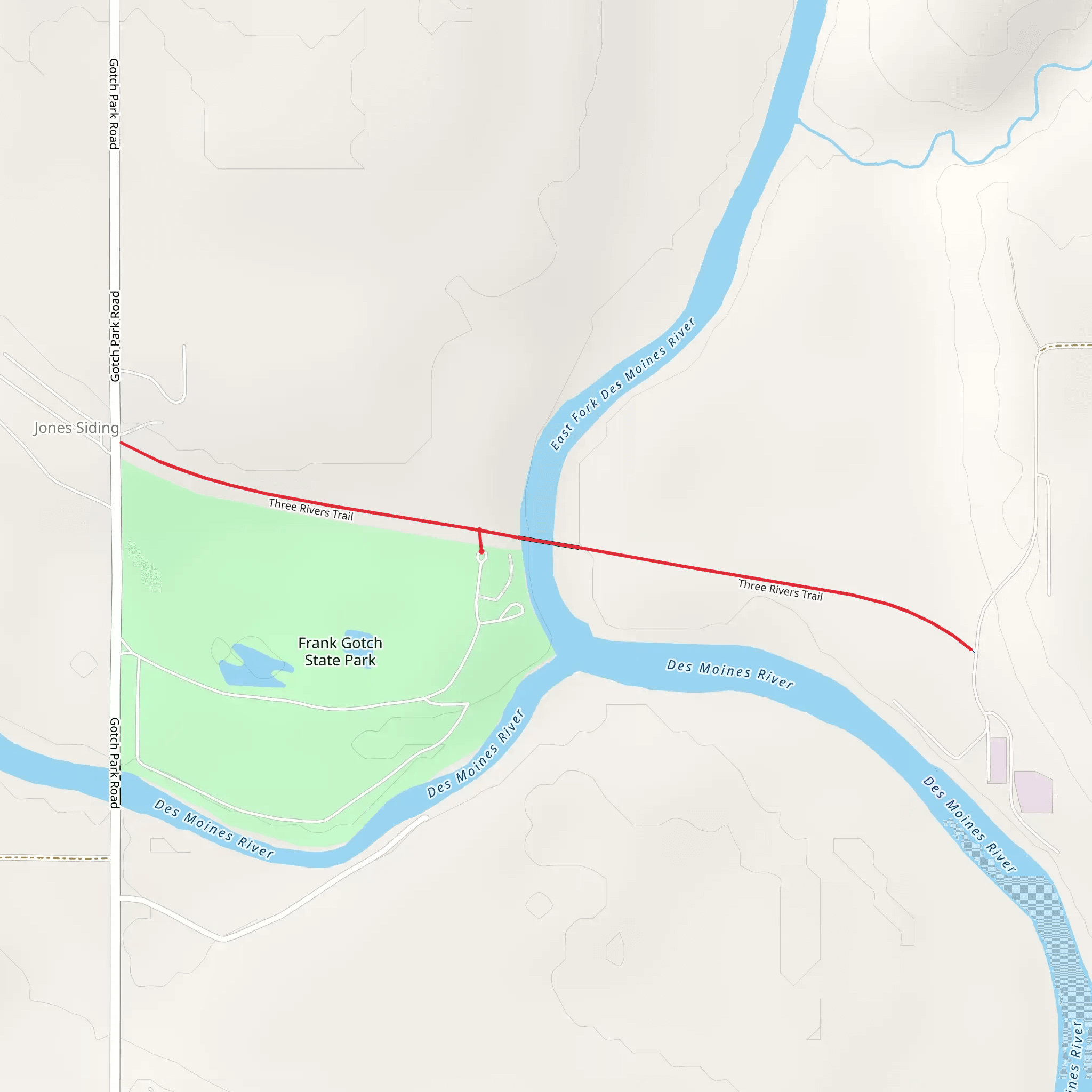 Three Rivers Trail mobile static map