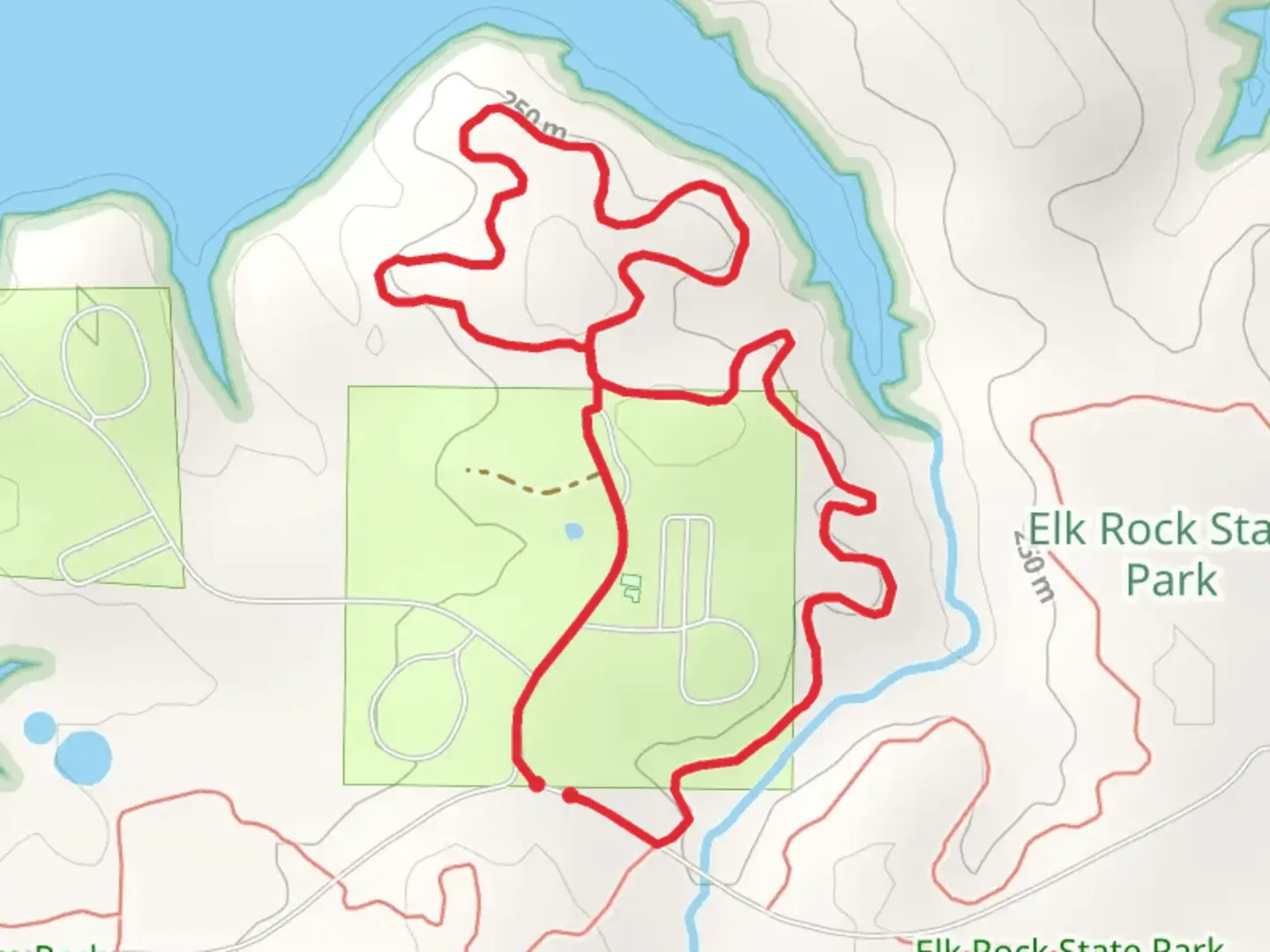 An image depicting the trail Equestrian Campground and North Loop Trail and its surrounding area.