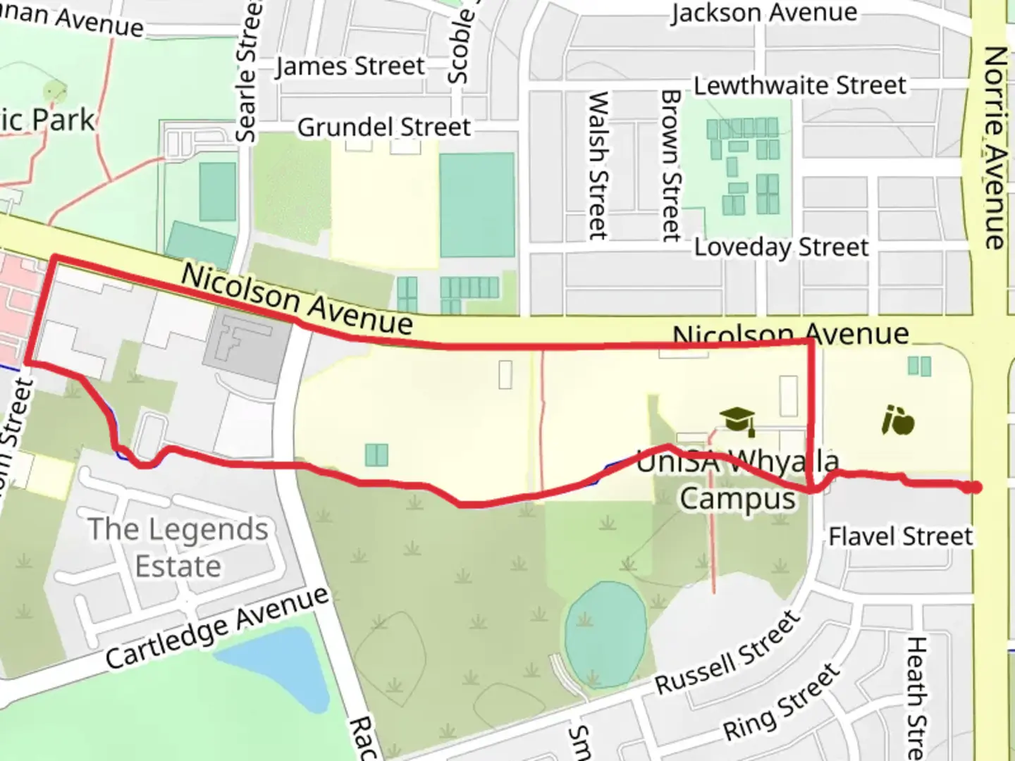 An image depicting the trail Education and Cultural Walk and its surrounding area.