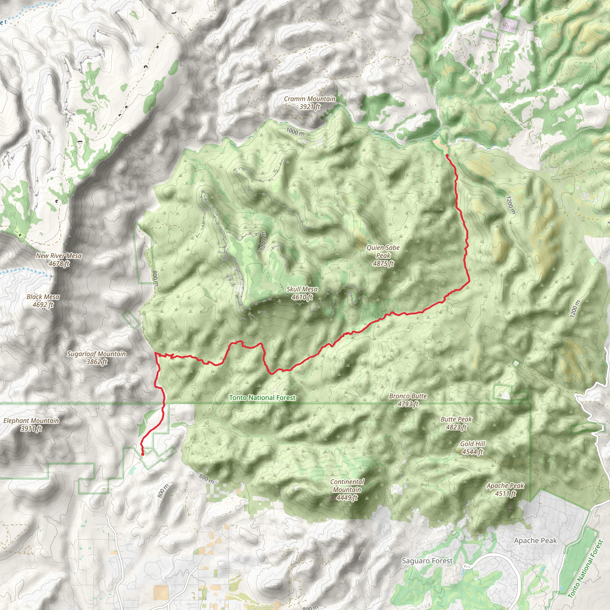 Spur Cross Road to Trail 247 mobile static map