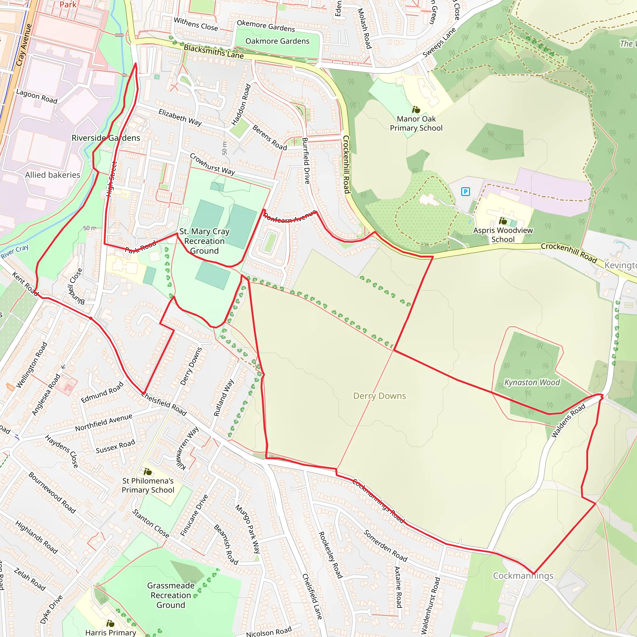 St Mary Cray mobile static map