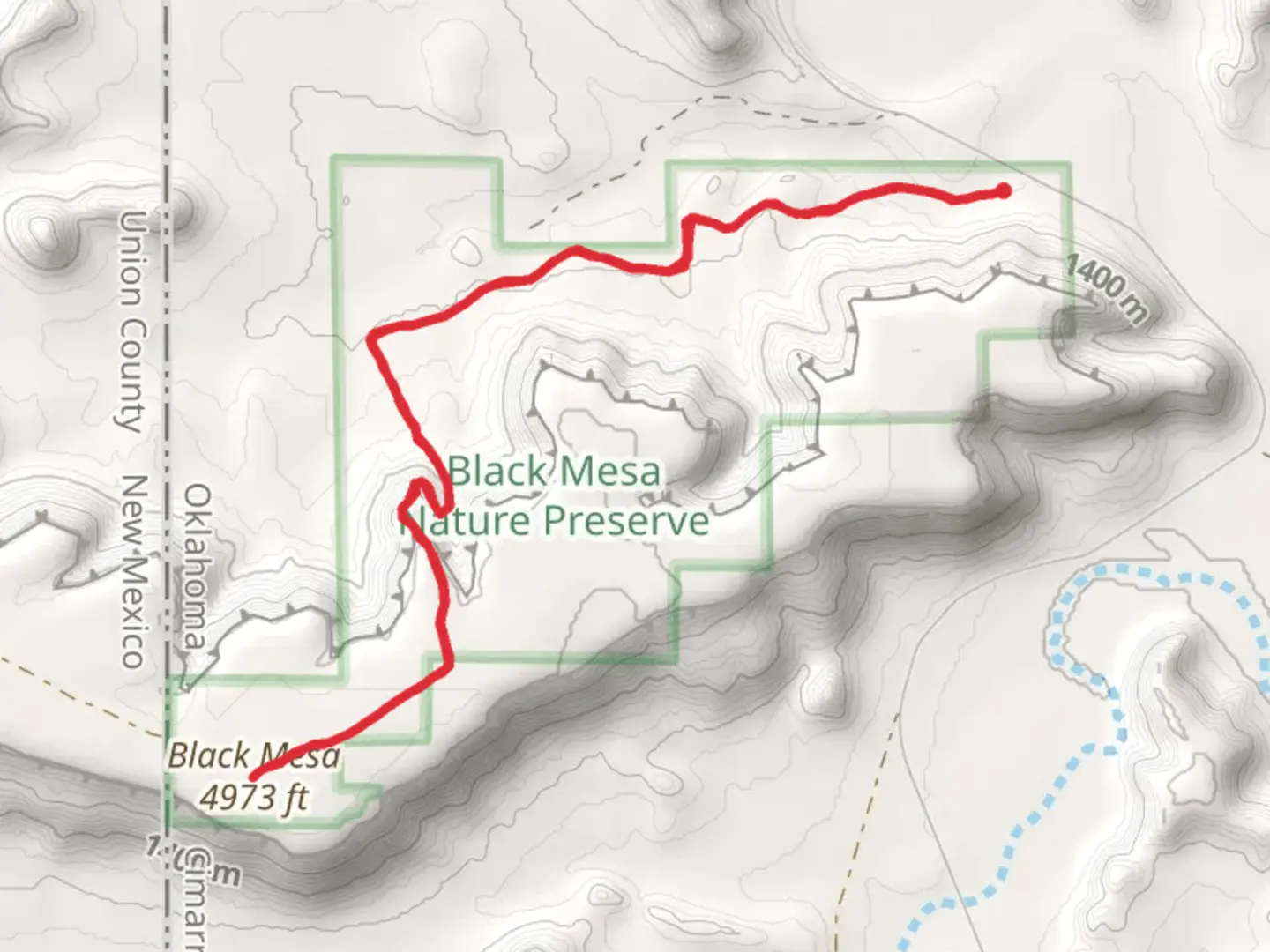 An image depicting the trail Black Mesa and its surrounding area.