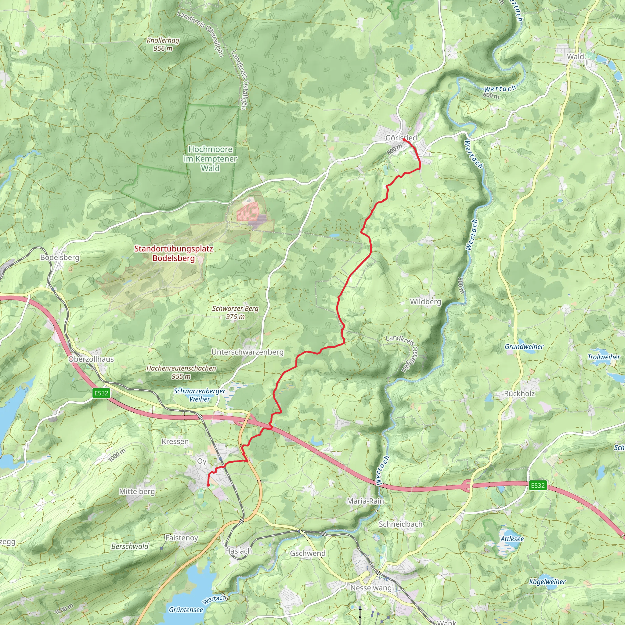 Görisried to Oy mobile static map