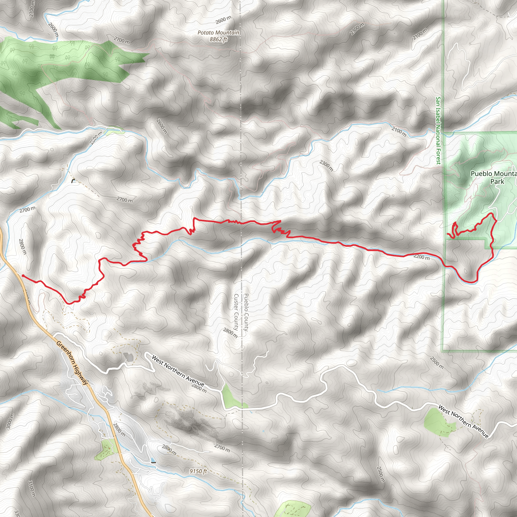 South Creek and Tower Trail mobile static map