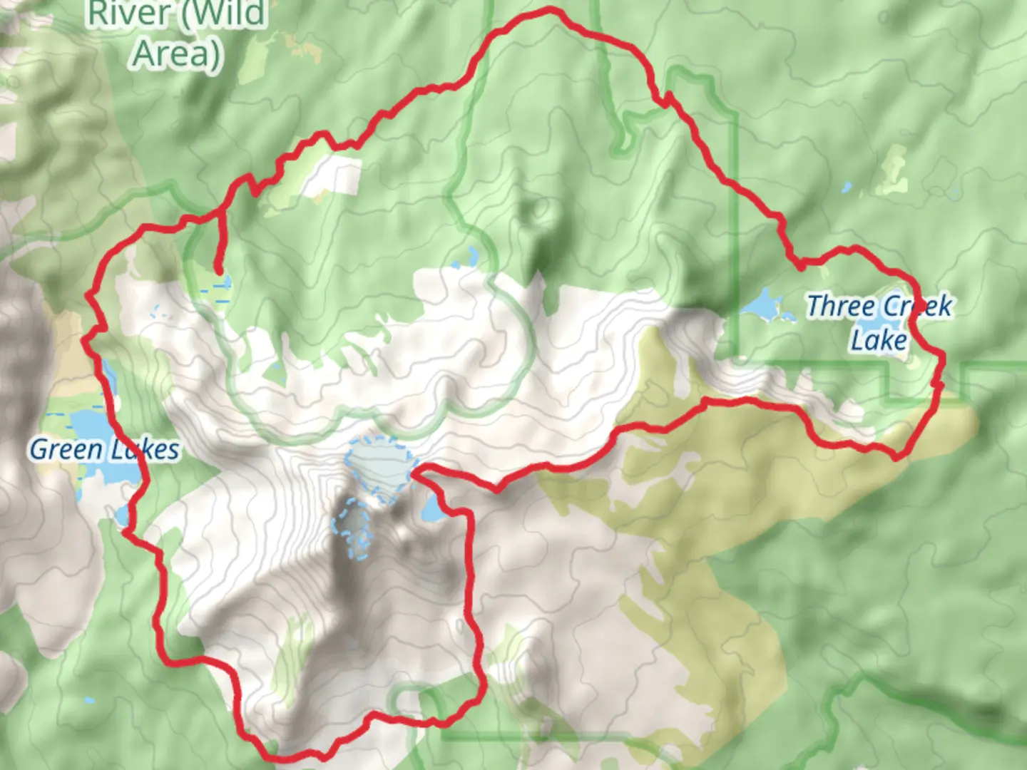 An image depicting the trail Park Meadow Tie Trail, Golden Lake and Broken Trail Loop and its surrounding area.