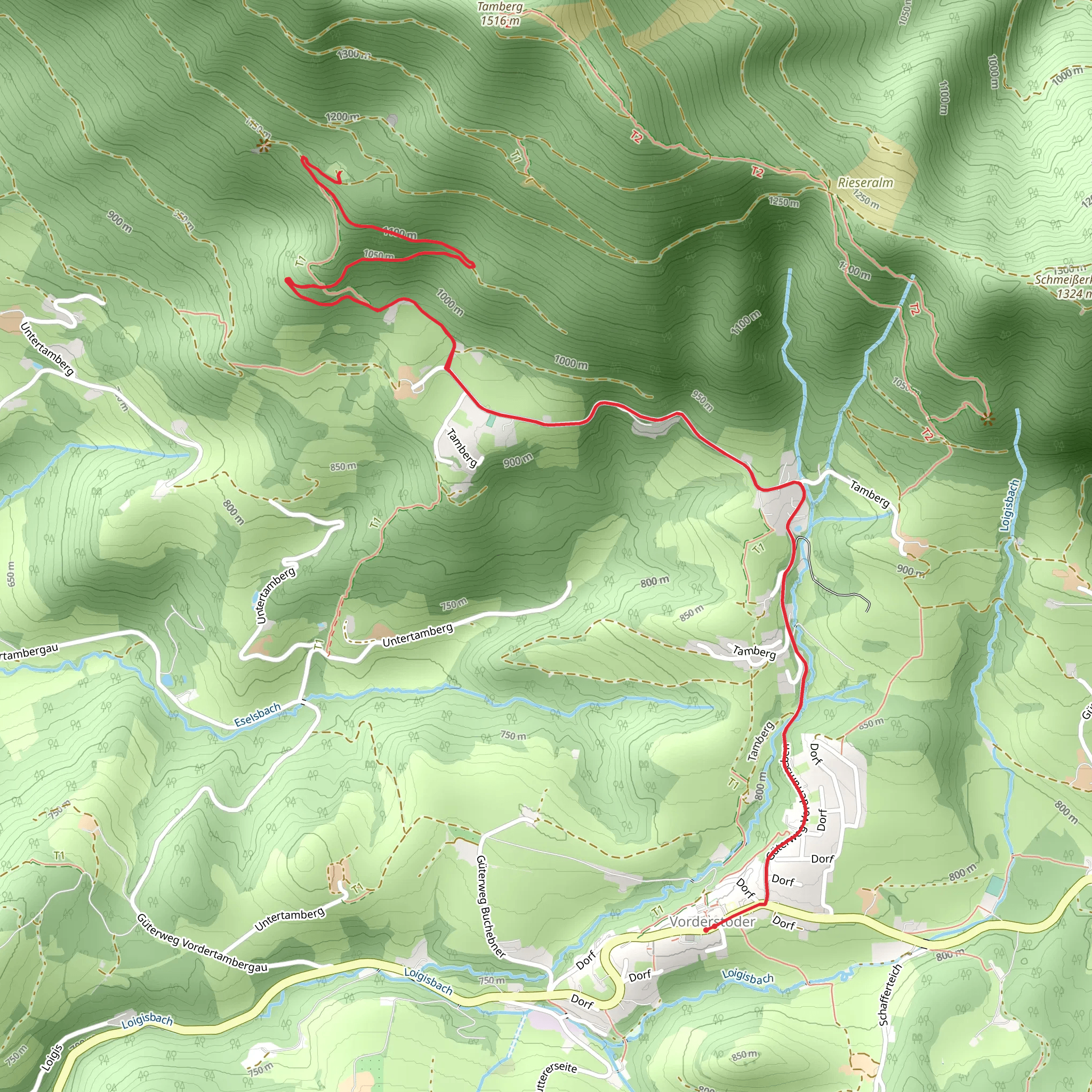Vorderstoder - Hirschmauer mobile static map