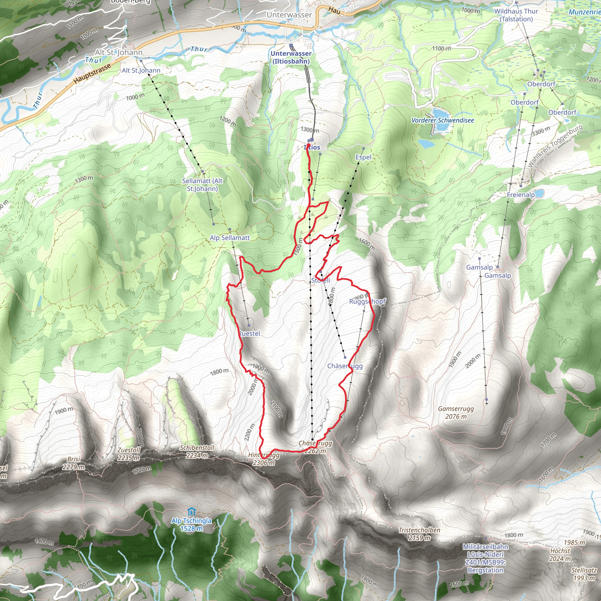 Churfirsten Loop mobile static map
