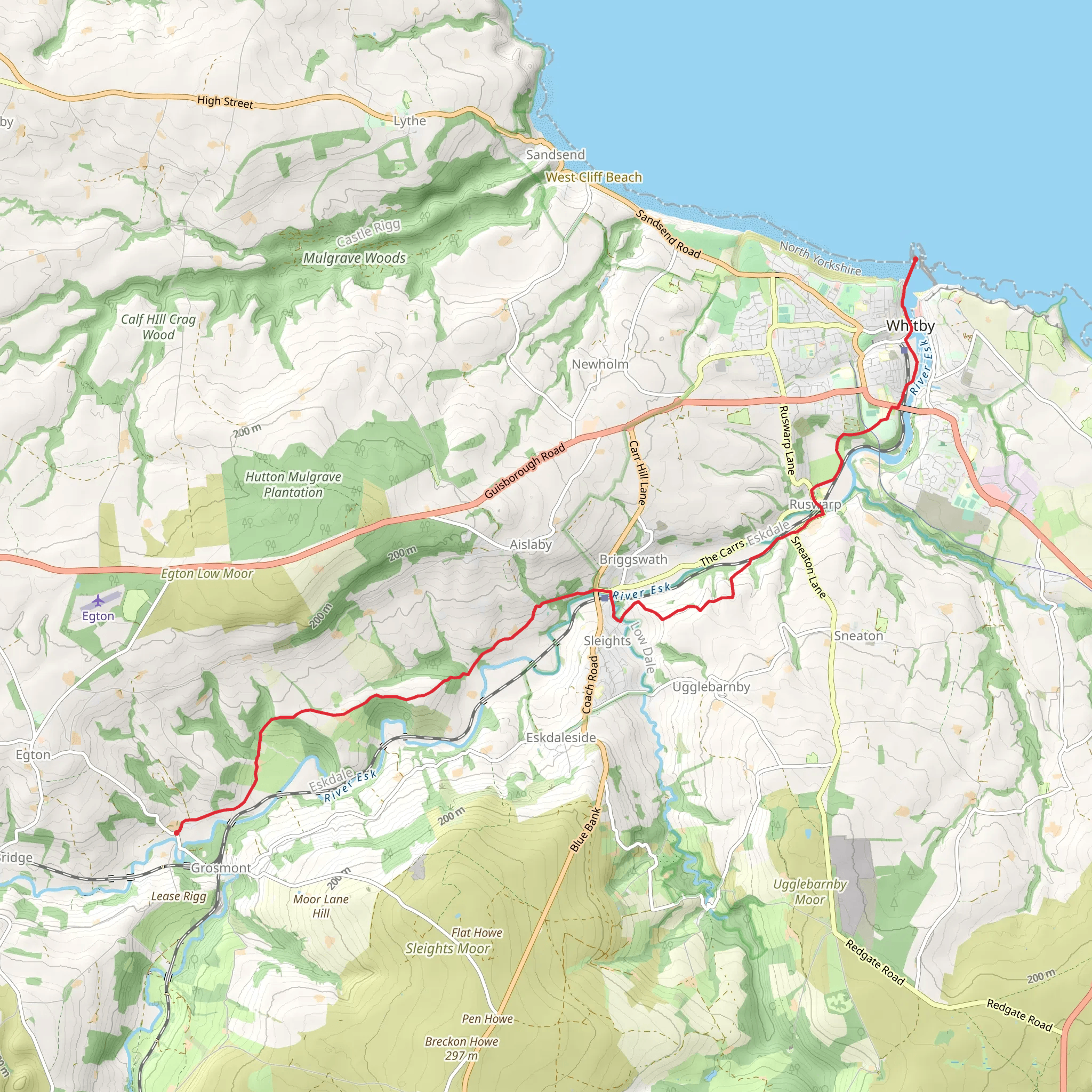 Grosmont to Whitby Walk mobile static map