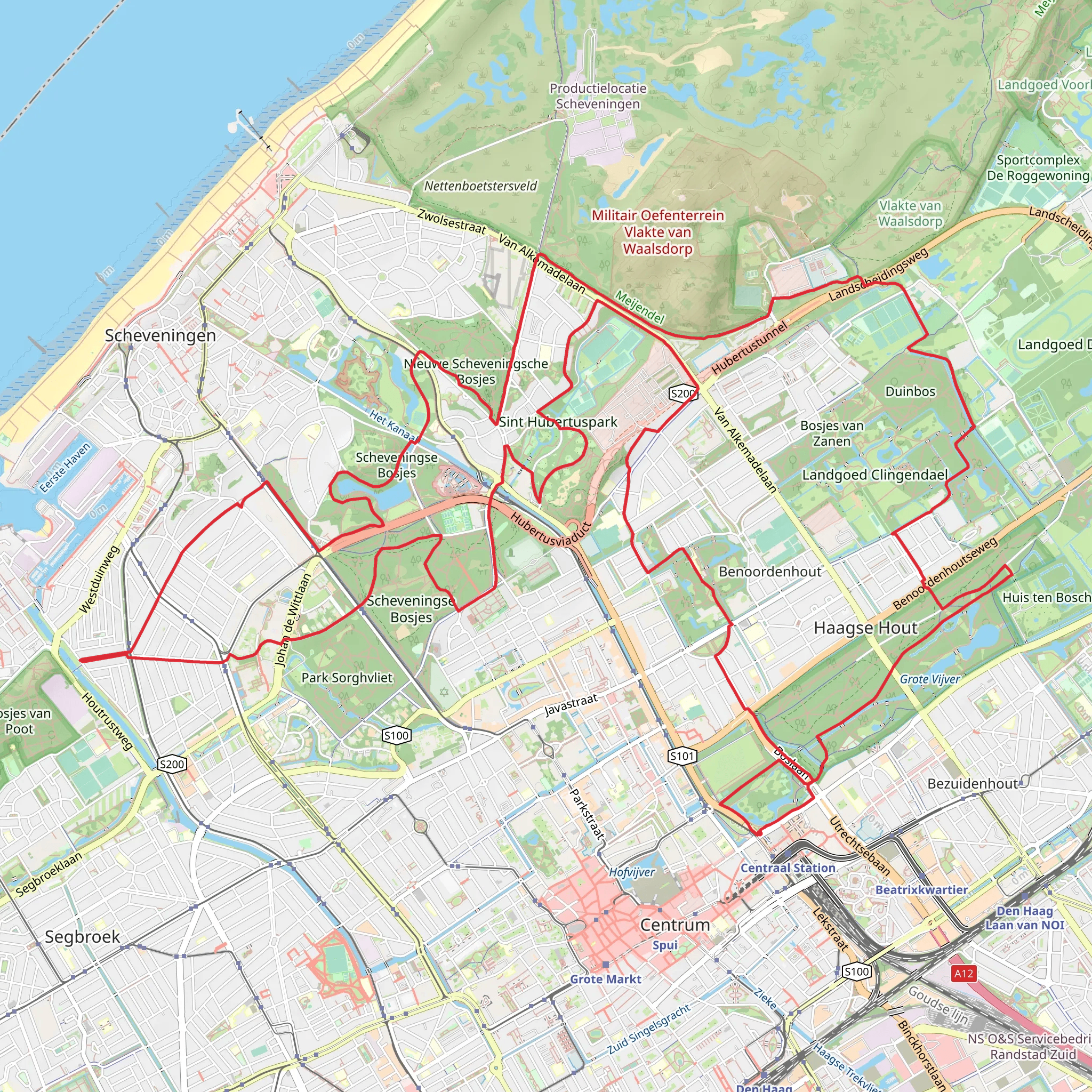 Koekamp, Huberstus Park and Scheveningsche Loop mobile static map