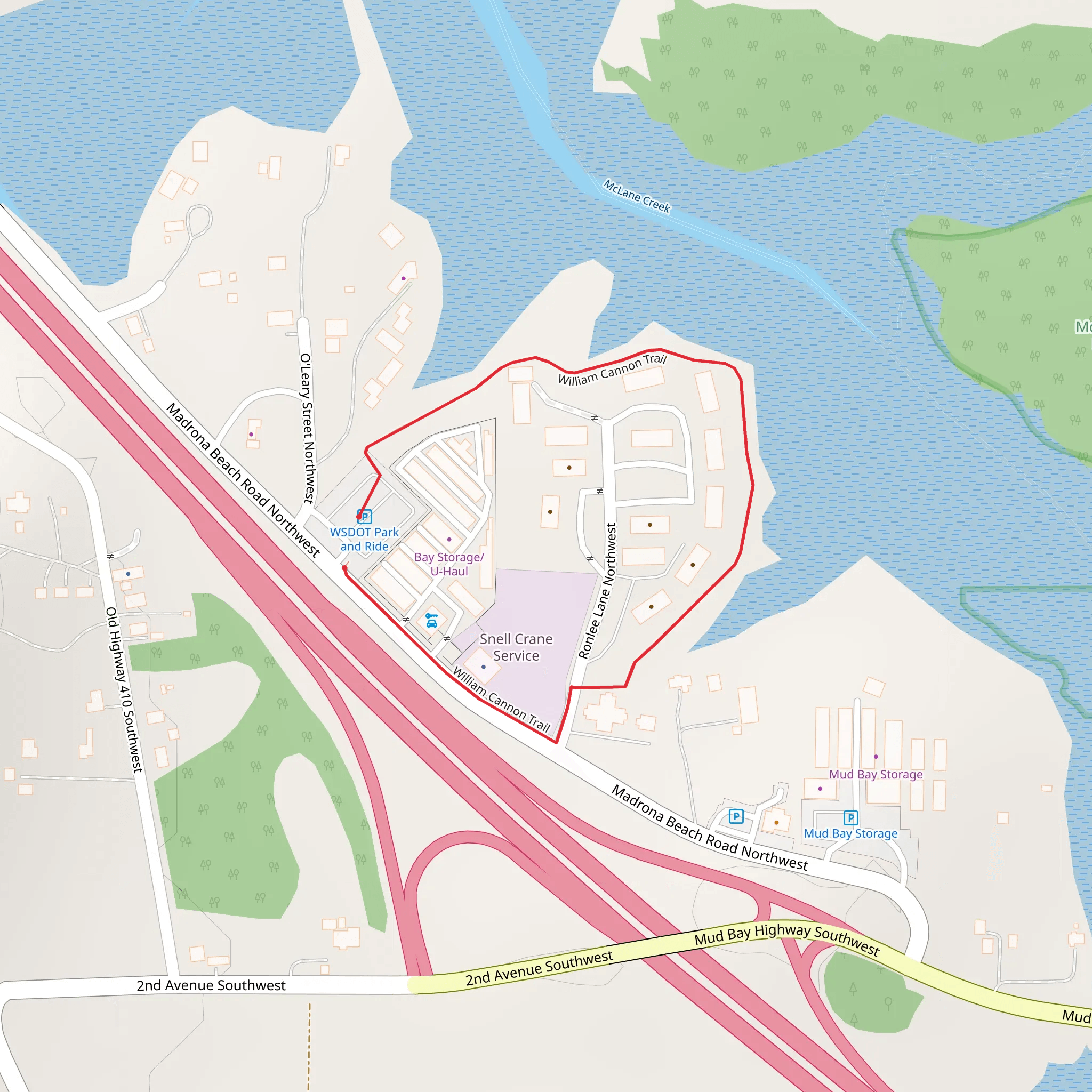 William Cannon Trail mobile static map