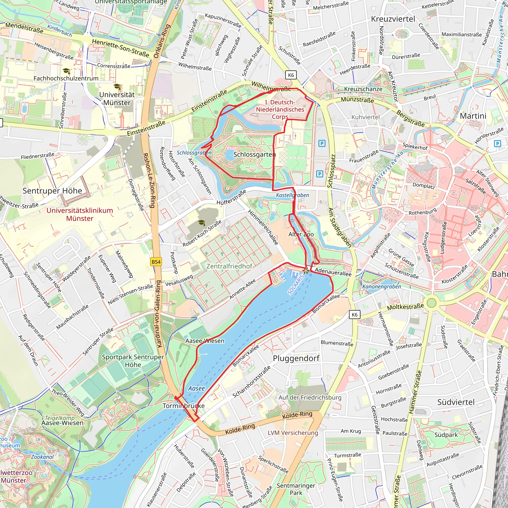Modersohnweg and Levin-Schücking-Allee Loop mobile static map