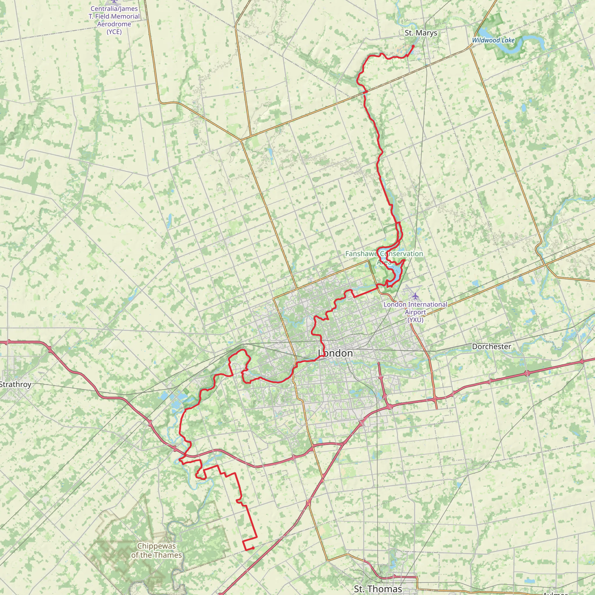 Thames Valley Trail mobile static map