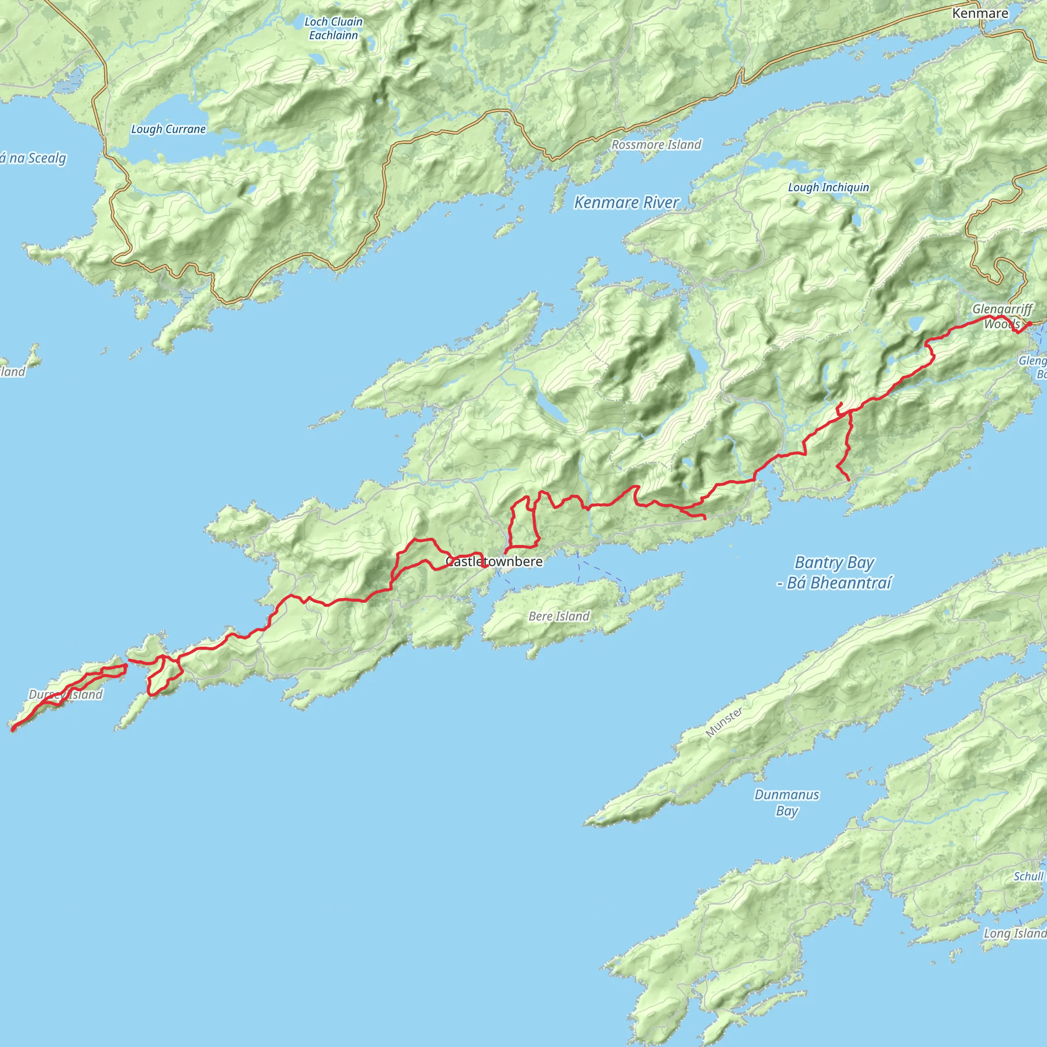 Beara Way 6-Day Moderate Tour (Hillwalk Tours) mobile static map