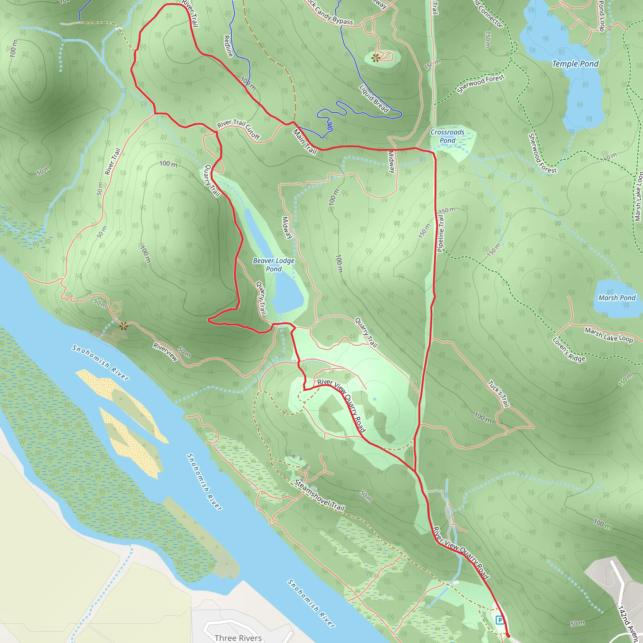 Quarry Trail and Pipeline Trail mobile static map