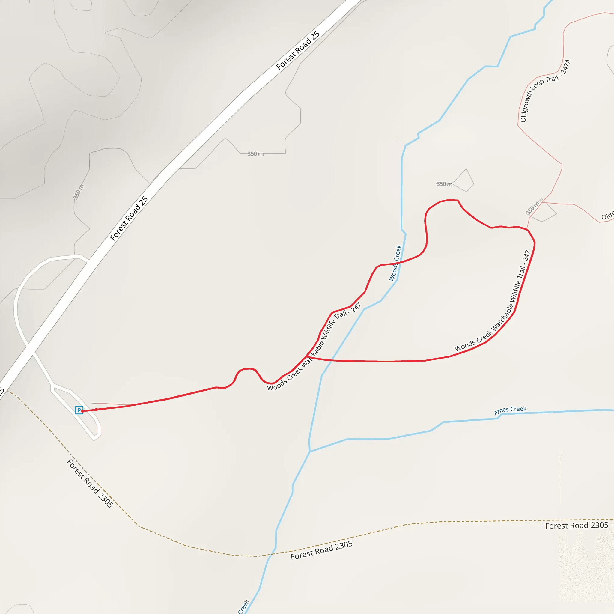 Woods Creek Watchable Wildlife Trail mobile static map