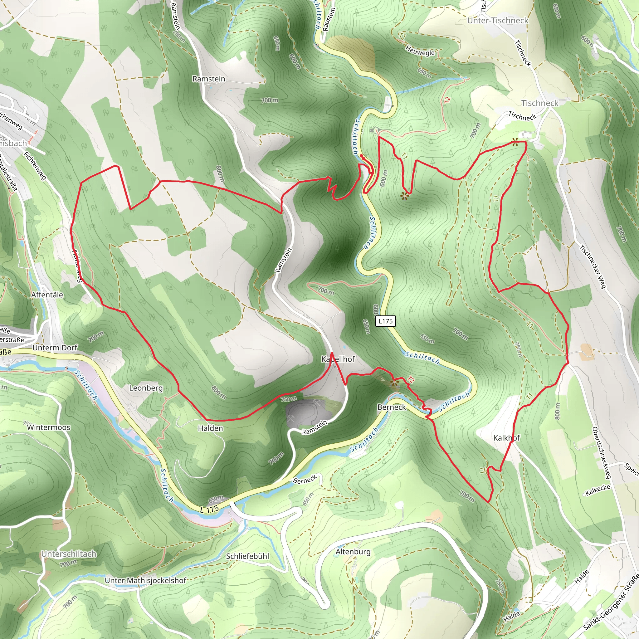 Ruine Bernbeck and Ruine Ramstein Loop mobile static map