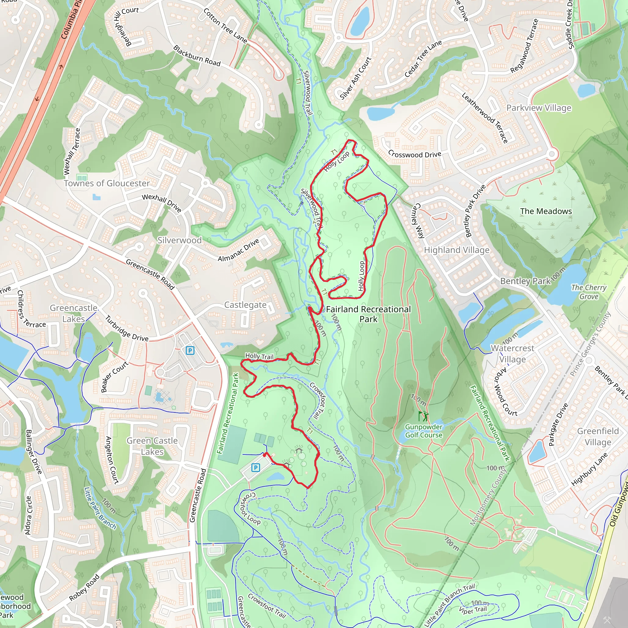 Holly Loop Trail mobile static map
