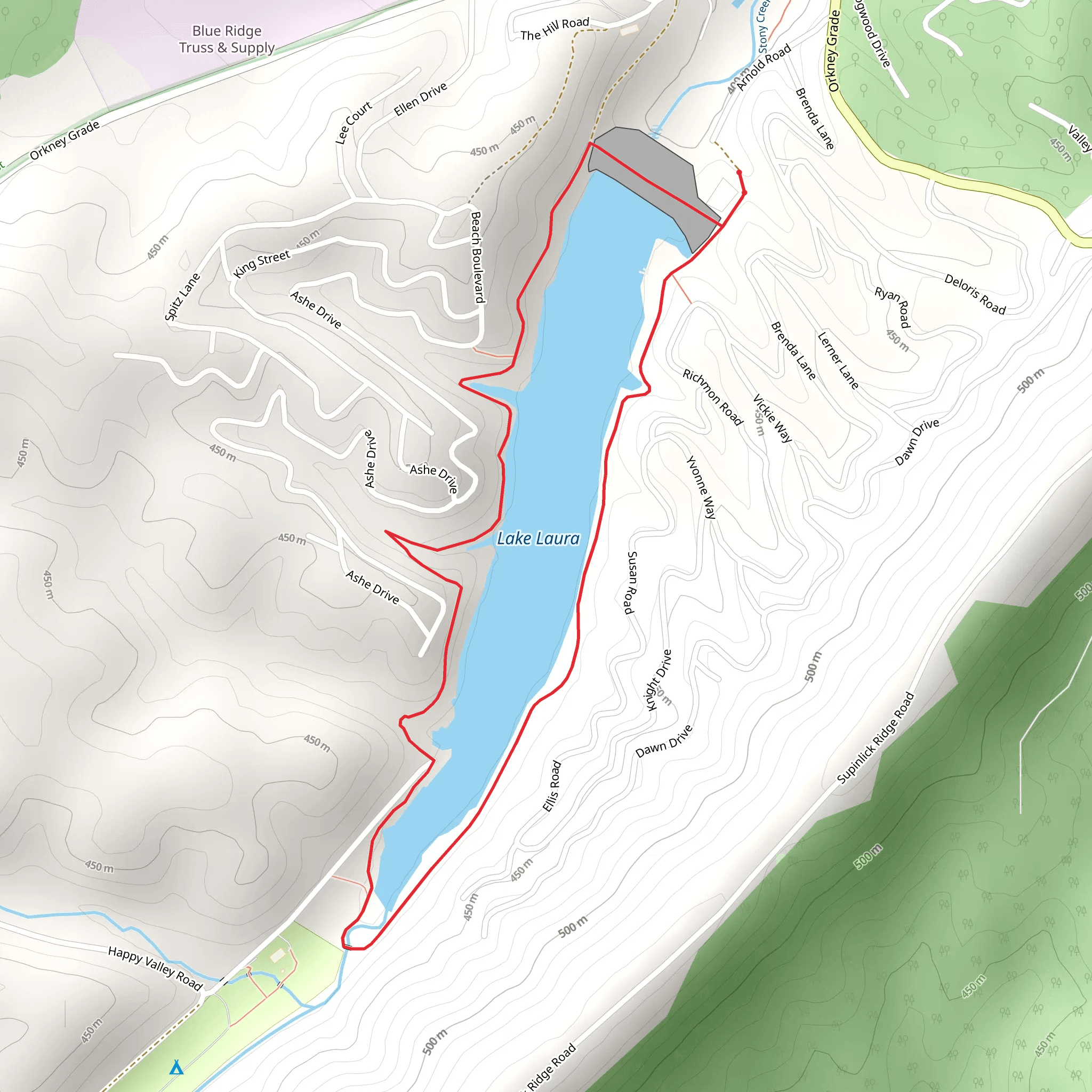 Laura Lake Loop Trail mobile static map