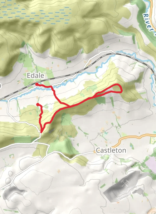 Edale, Mam Torr, Back Torr, Loose Hill, Hollins Cross and Edale Loop mobile static map