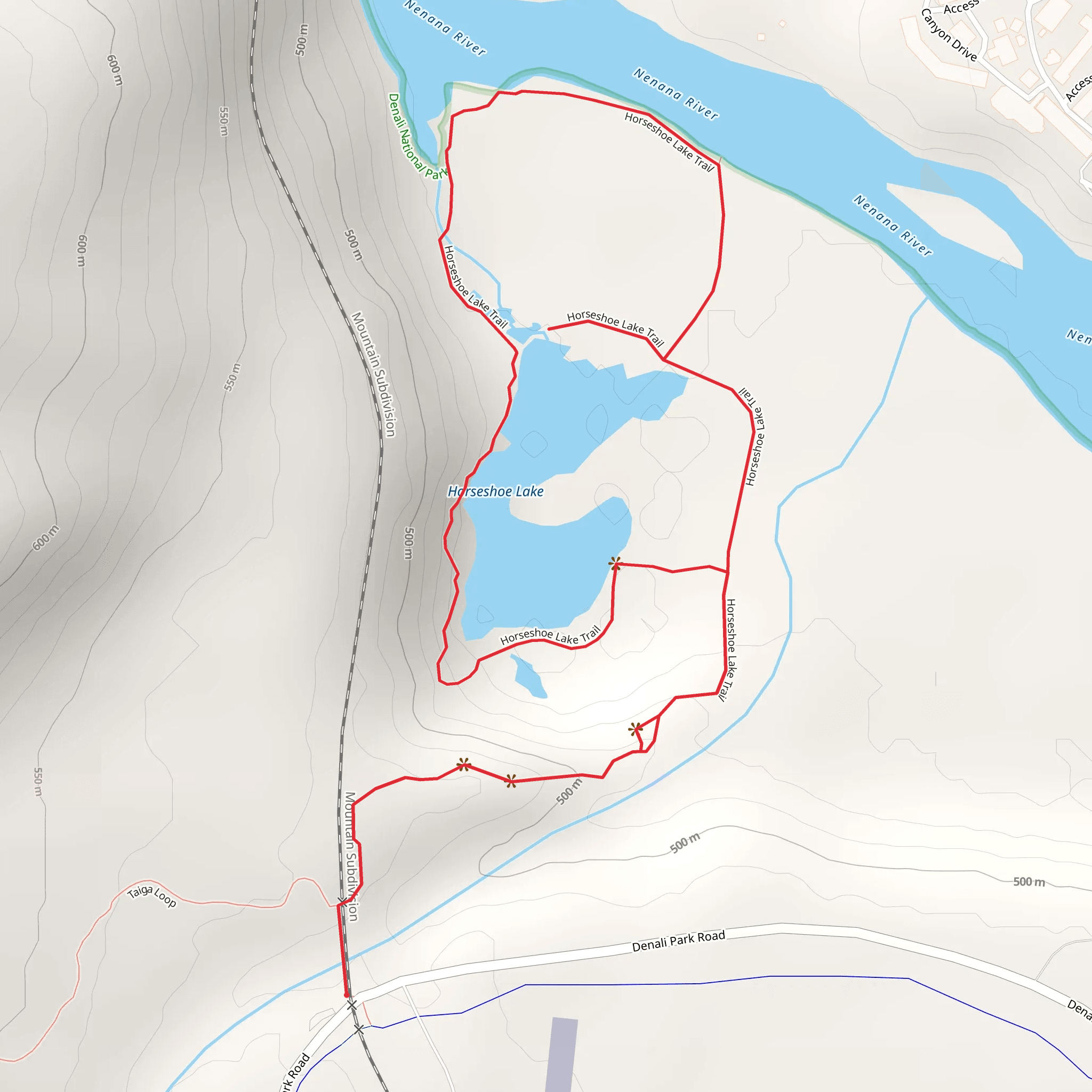 Horseshoe Lake Loop mobile static map