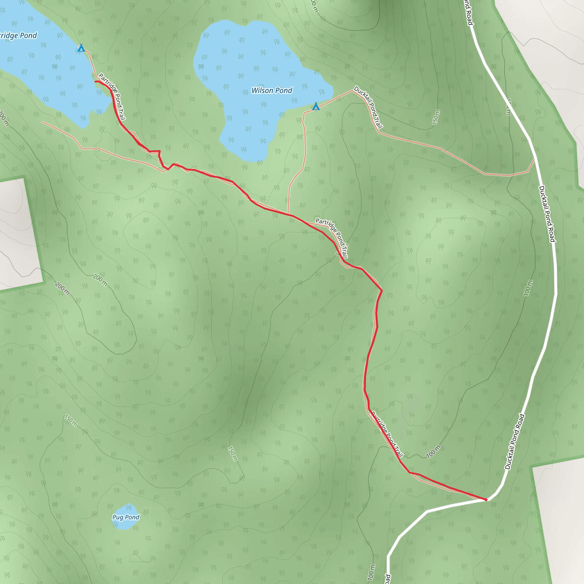 Partridge Pond Trail mobile static map