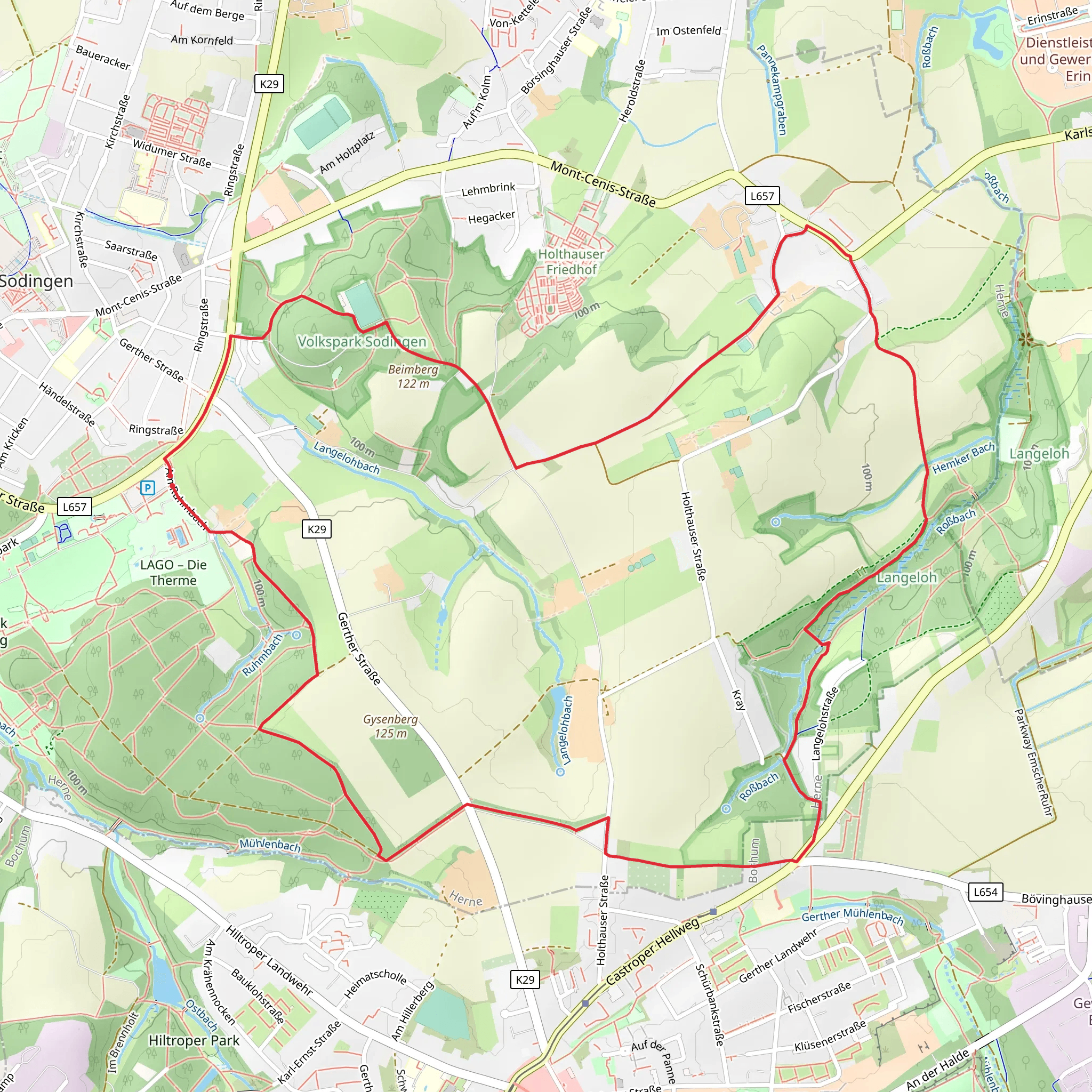 Gysenberg Rundweg mobile static map