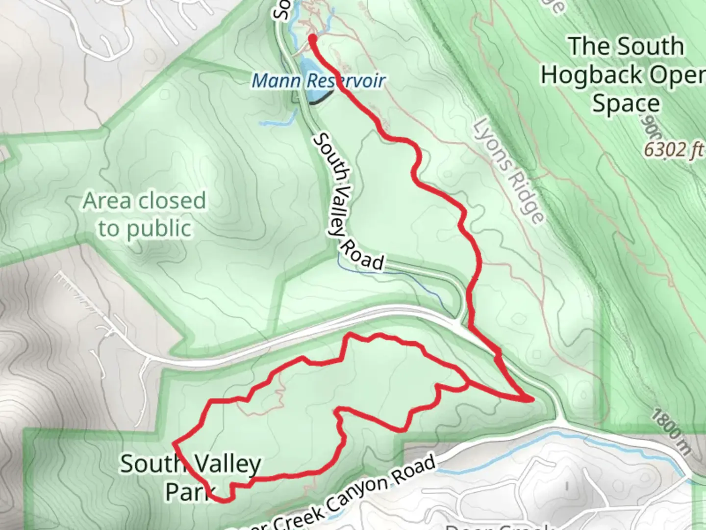 An image depicting the trail Swallow Trail and Grazing Elk Trail and its surrounding area.