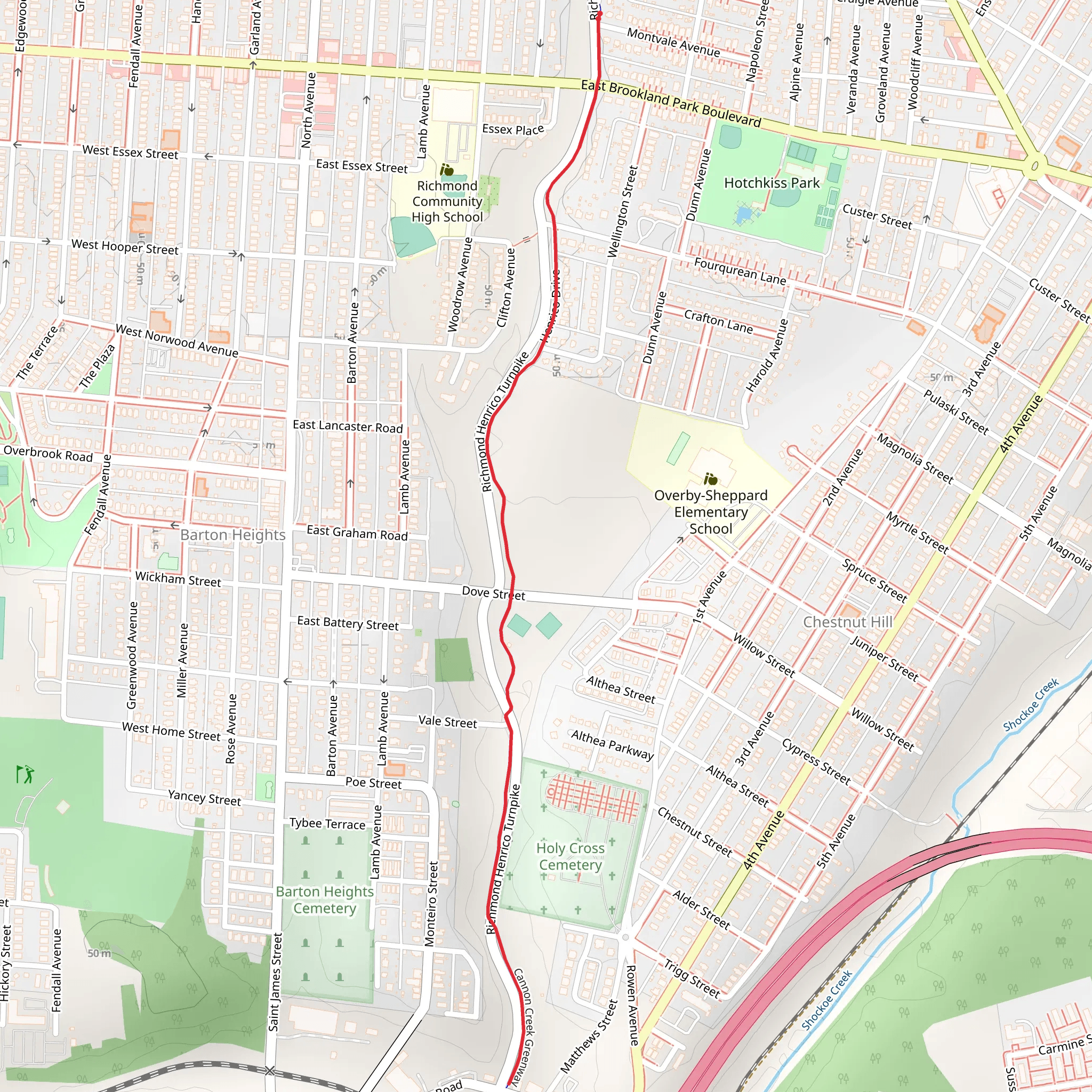Cannon Creek Greenway mobile static map