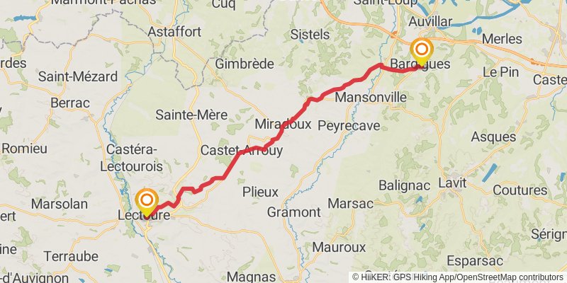 GR 65 Rocamadour Variant stage 20 Map