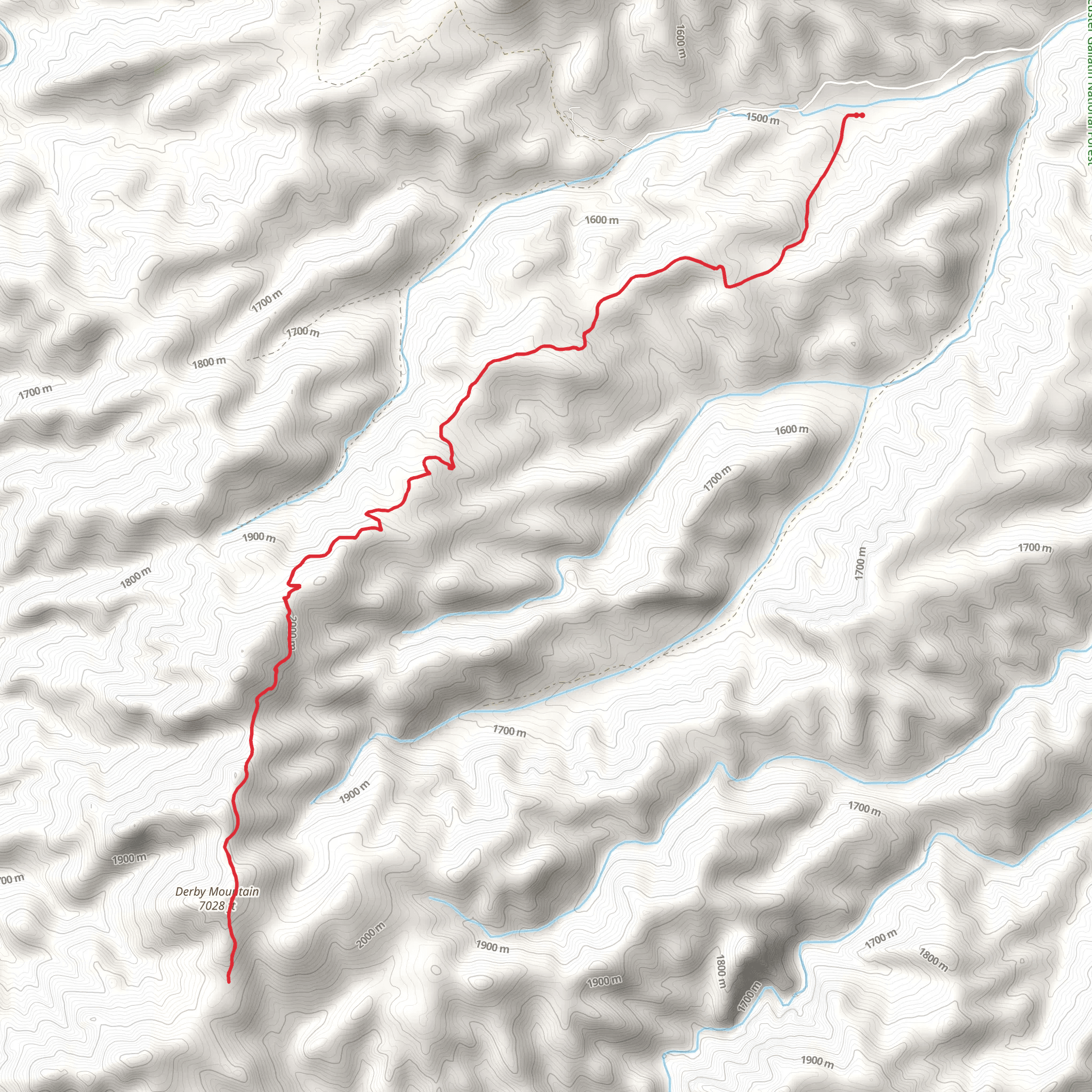 Derby Mountain Trail mobile static map