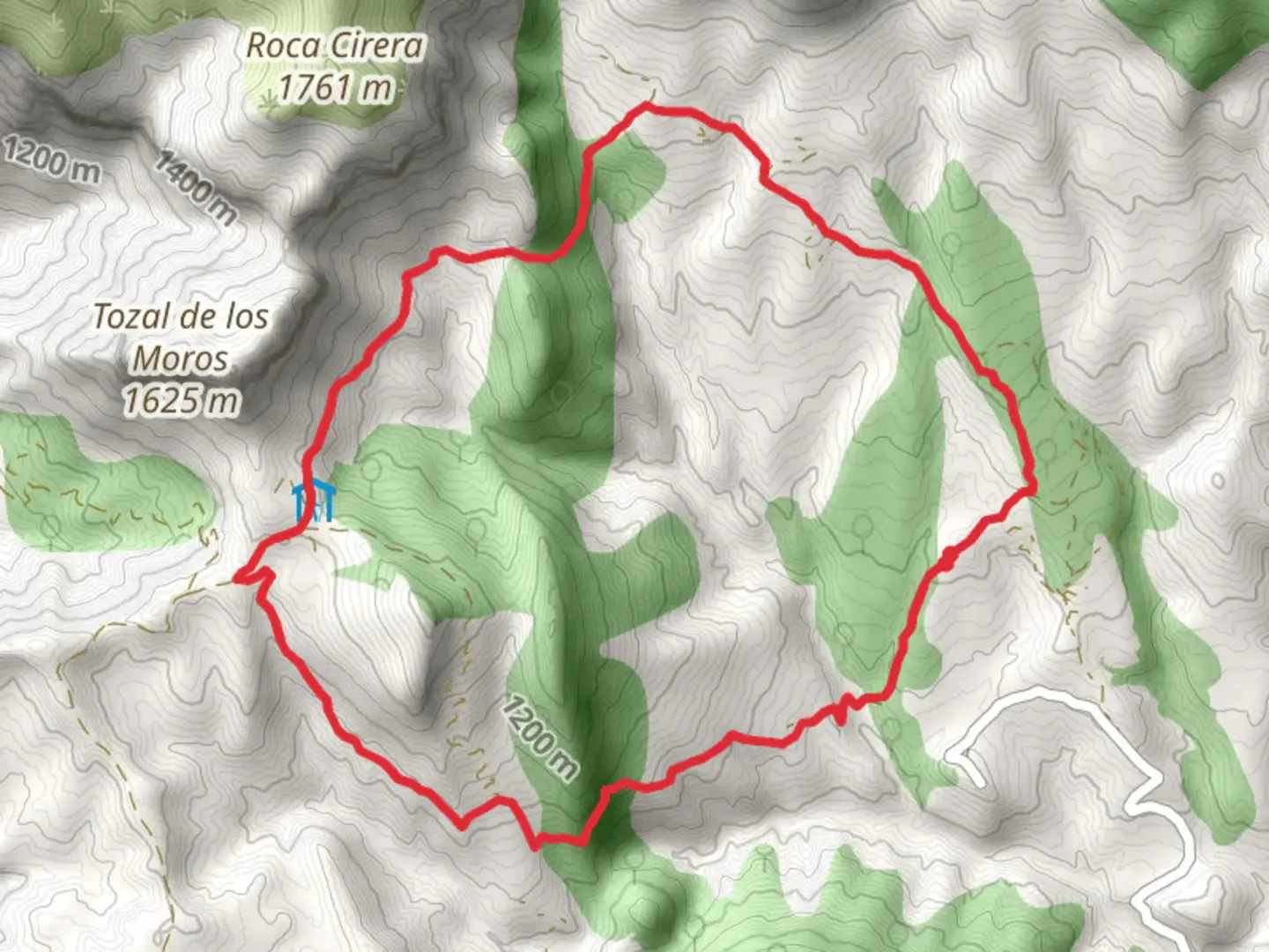An image depicting the trail Hostalet PR HU 247 and its surrounding area.