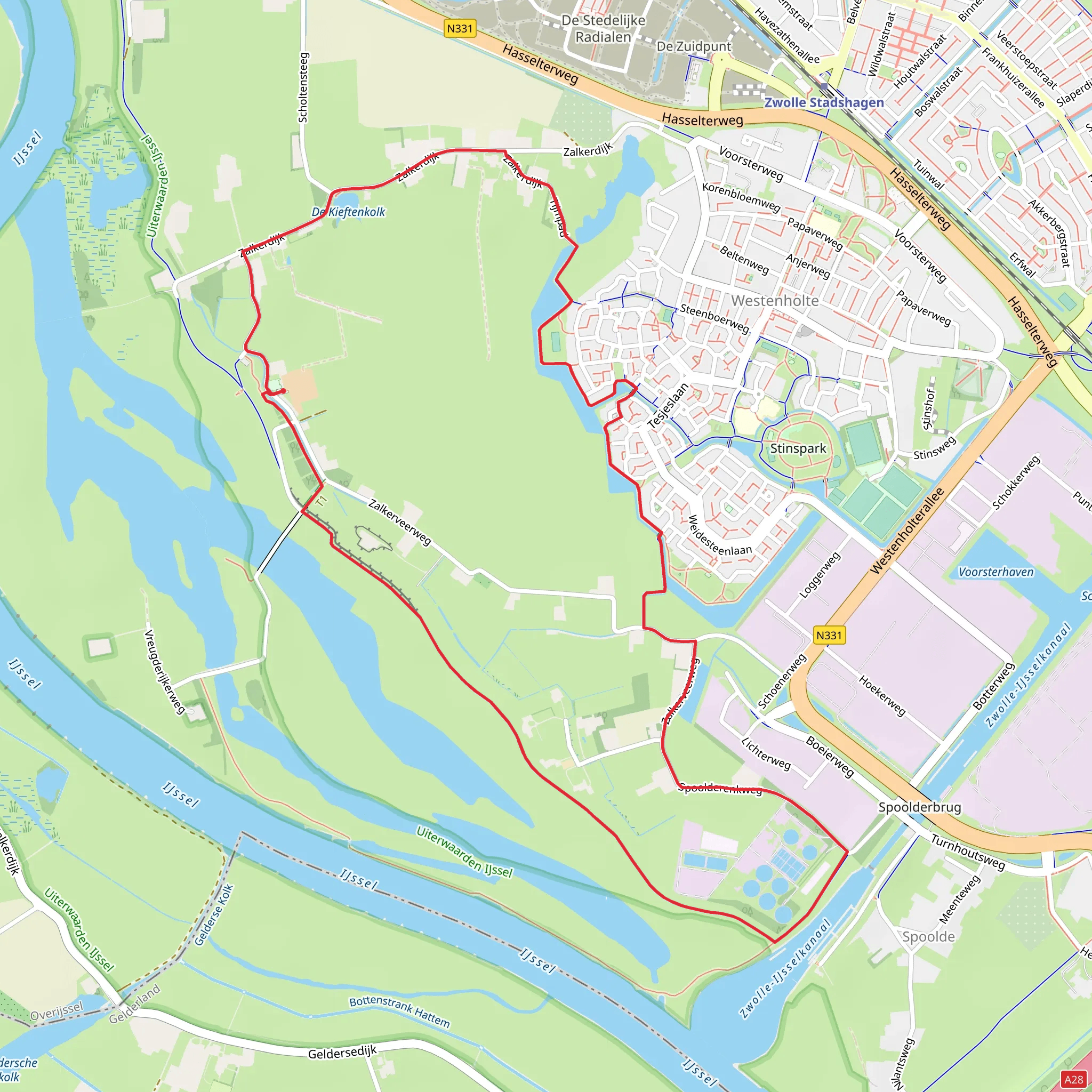Rondje Zwolle Loop mobile static map