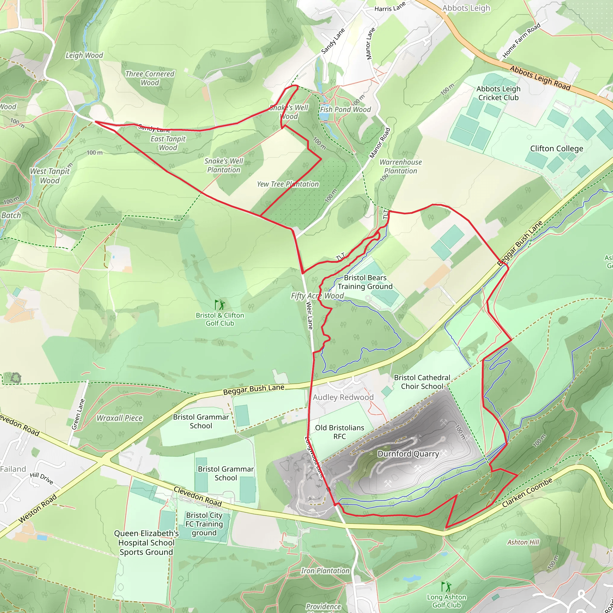 East Tanpit Wood and 50 - Acre Wood Knot mobile static map