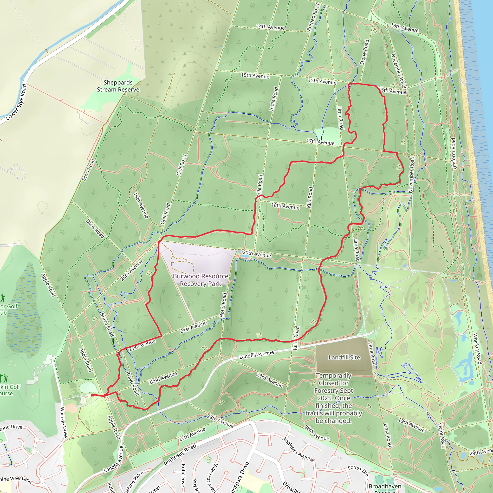 Bottle Lake Forest Blue Track mobile static map
