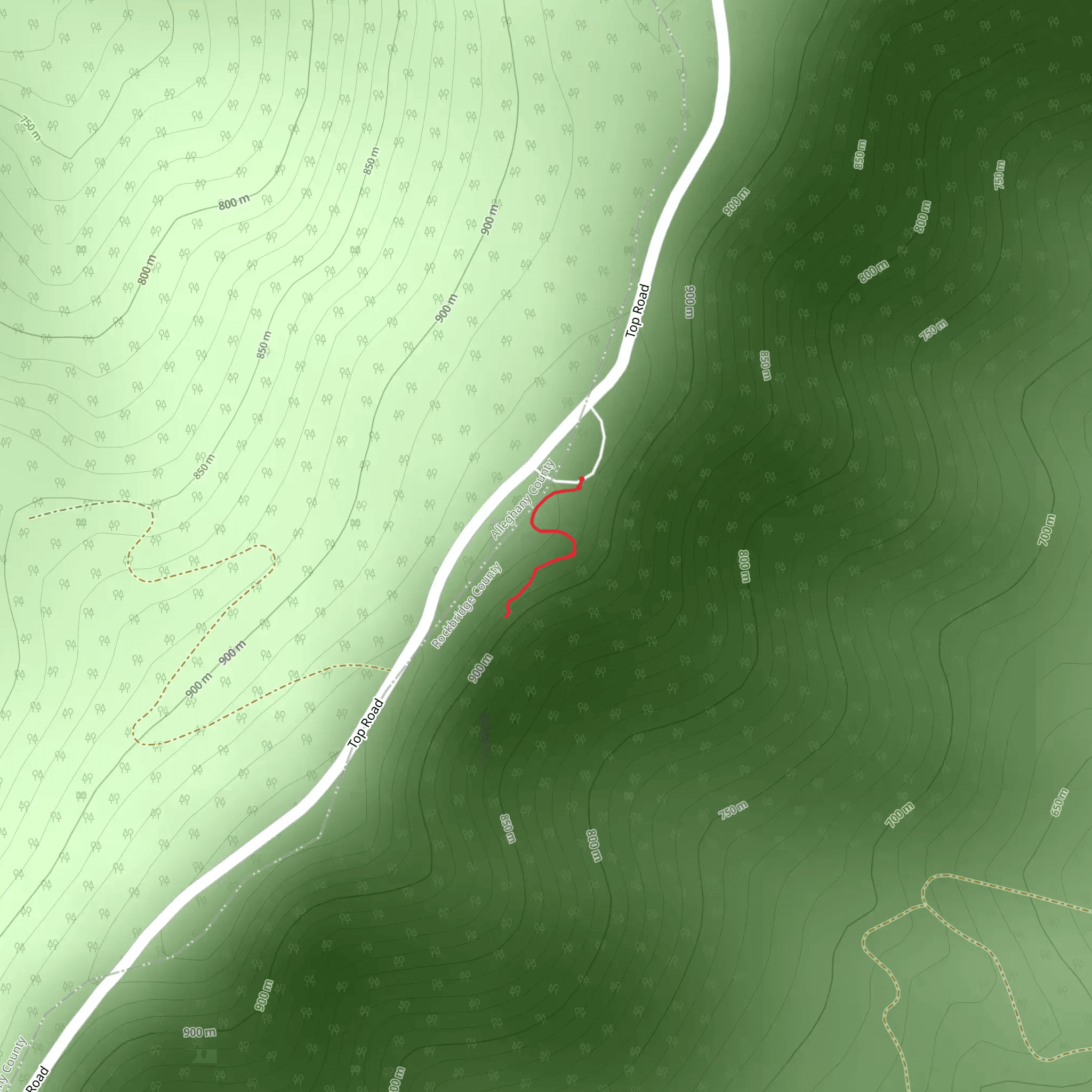 North Mountain Overlook Trail mobile static map