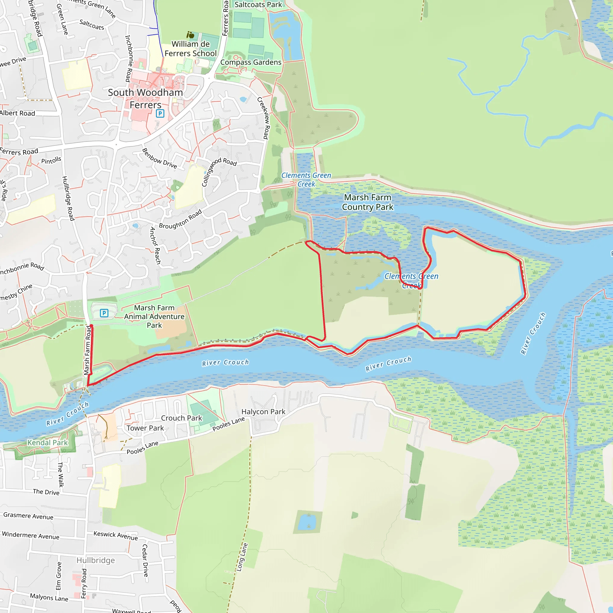 Marsh Farm Country Park mobile static map
