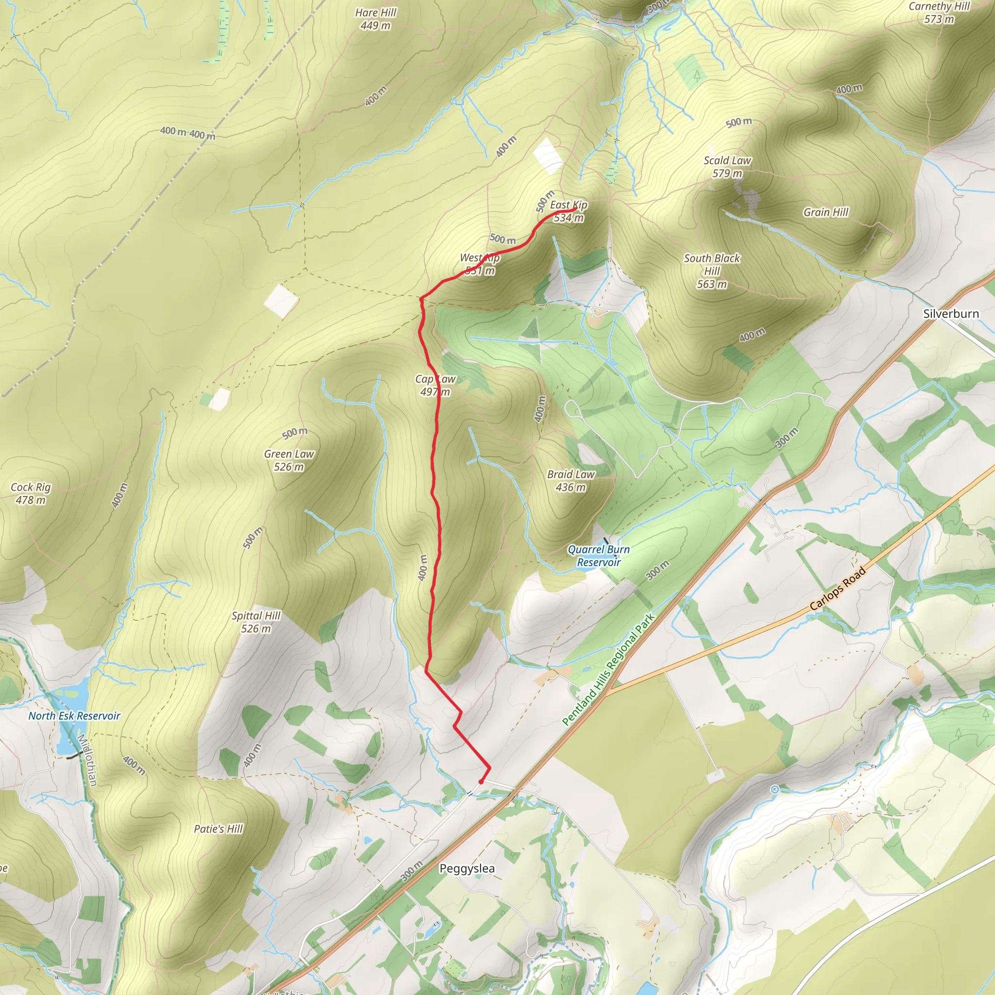 East Kip and West Kip mobile static map