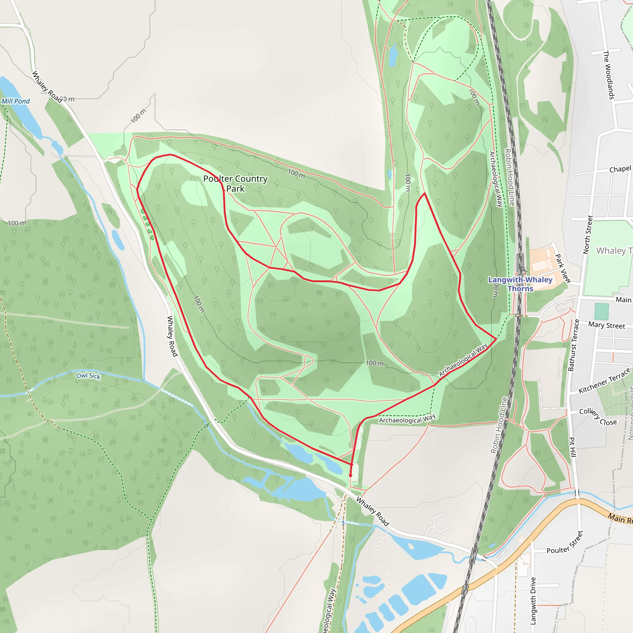 Poulter Country Park Loop mobile static map