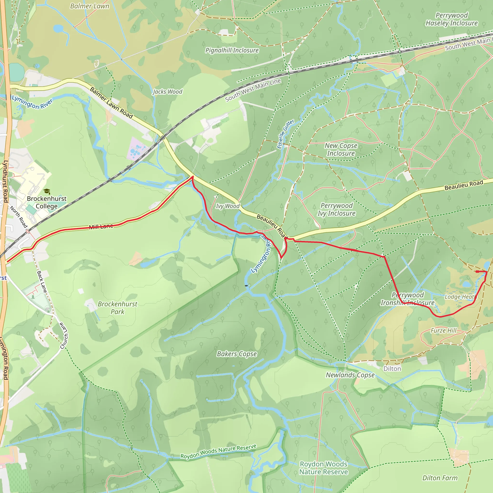 Perrywood Ironshill Inclosure Walk mobile static map