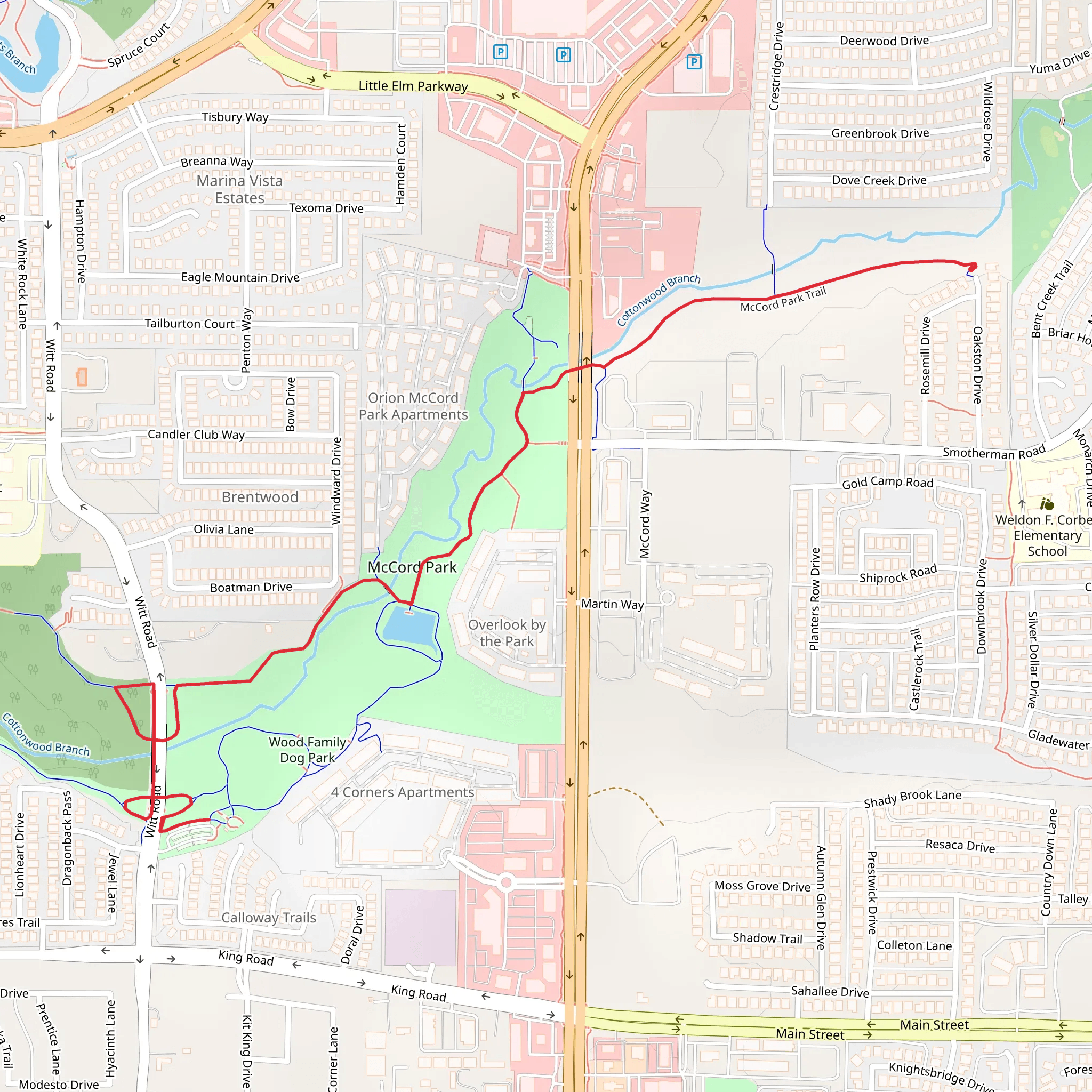 McCord Park Trail mobile static map