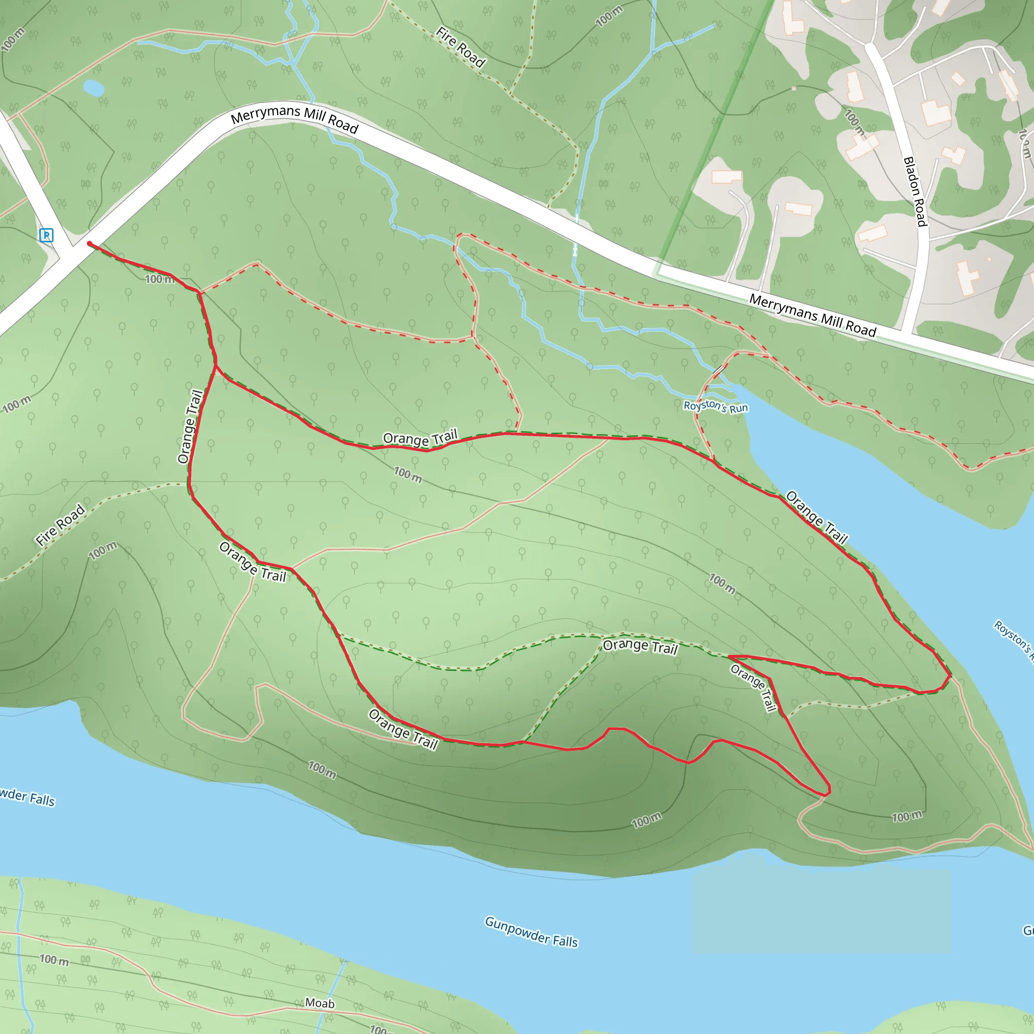 Orange Loop Trail mobile static map