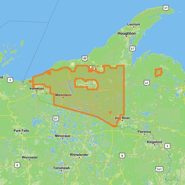 Ottawa National Forest mobile static map