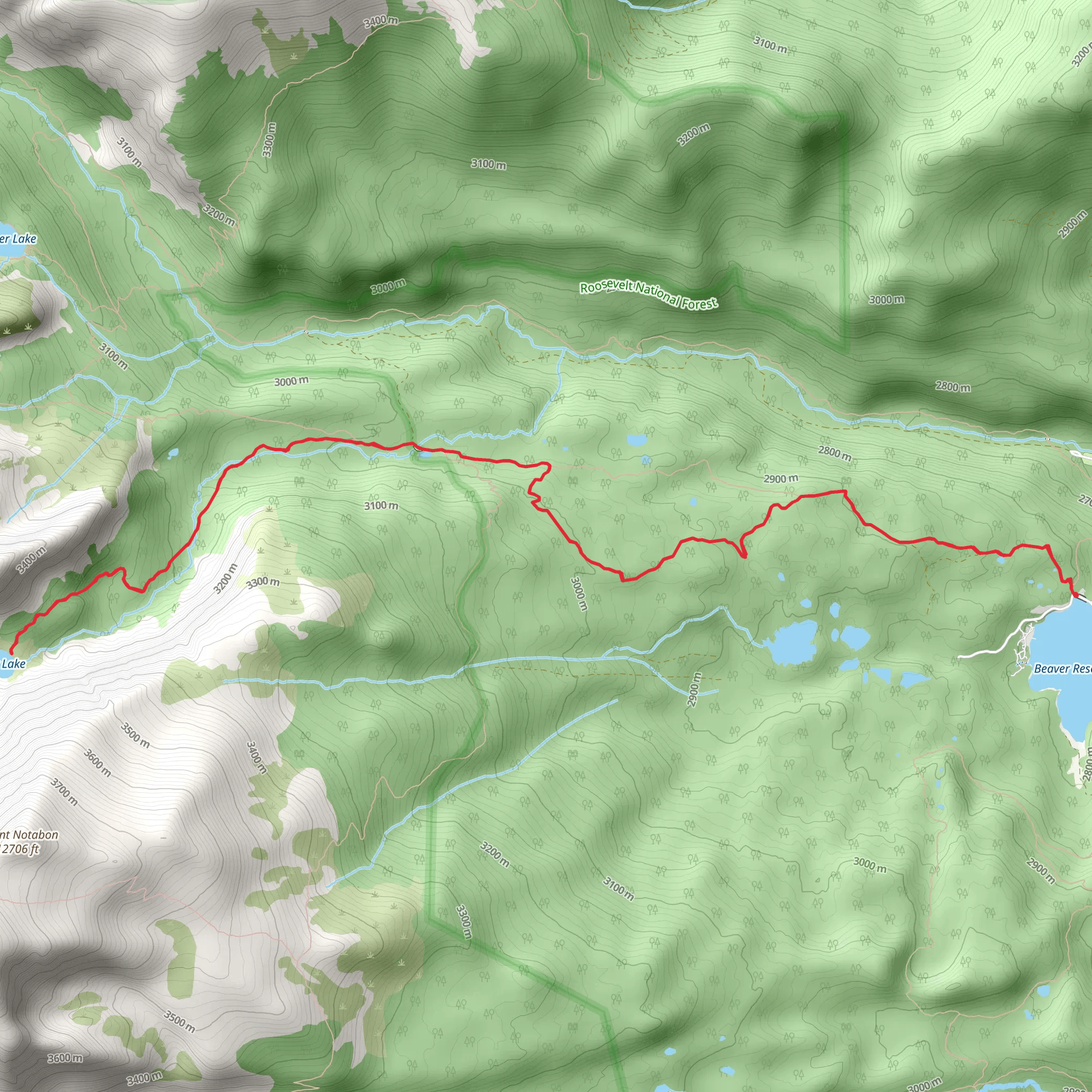 Coney Lake from Beaver Reservoir mobile static map