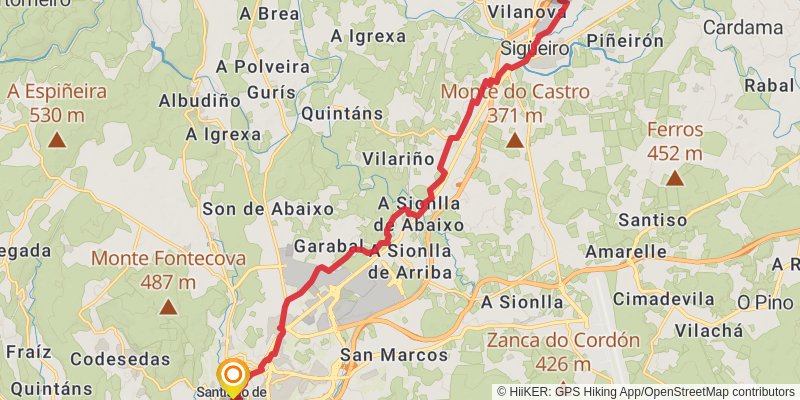 Camino Ingles stage 6 Map
