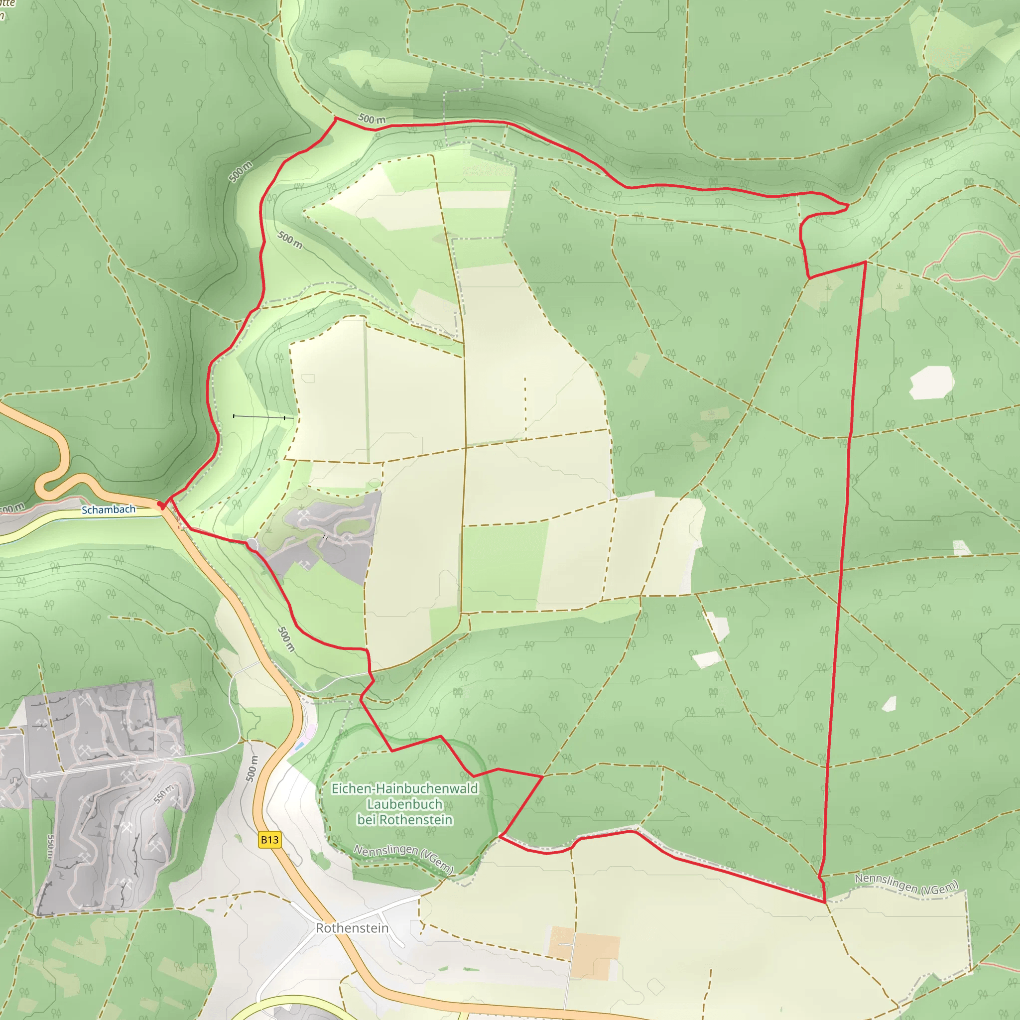 Raitenbuch Kuchentalweg and Hohllochweg mobile static map